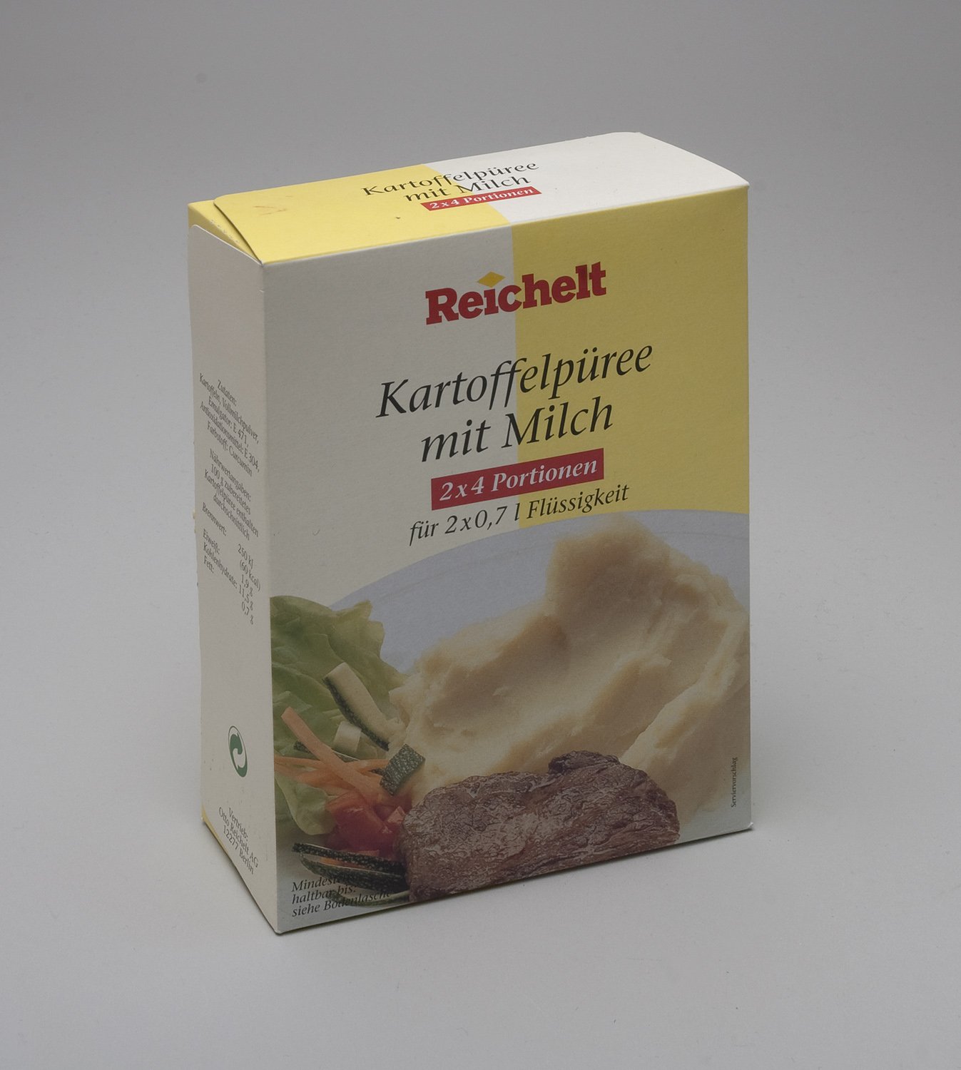 Verpackung der "Reichelt" Eigenmarke - "Kartoffelpüree mit Milch" (Stiftung Domäne Dahlem - Landgut und Museum, Weiternutzung nur mit Genehmigung des Museums CC BY-NC-SA)