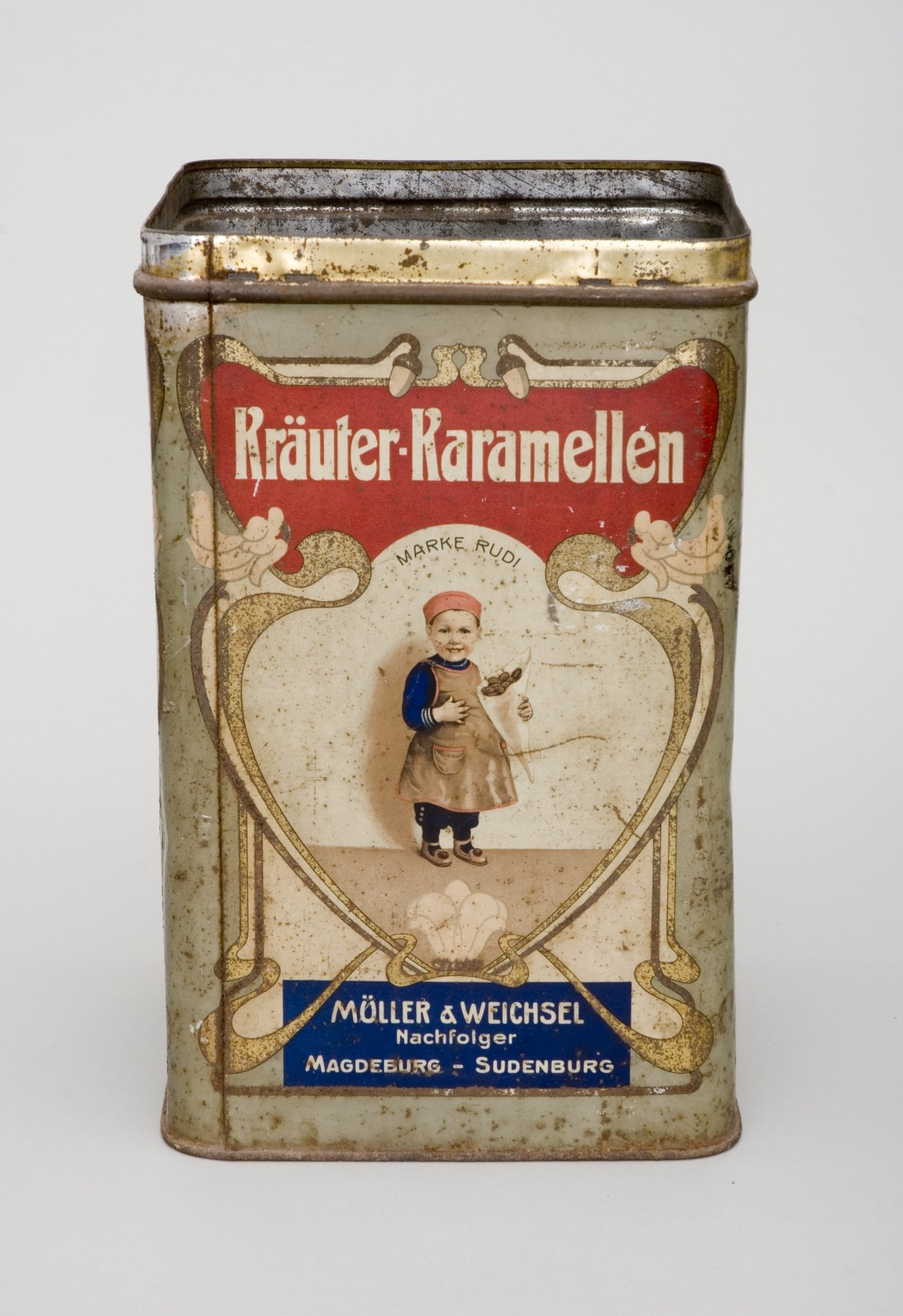 Große Bonbon-Dose "Kräuter Karamellen" (Stiftung Domäne Dahlem - Landgut und Museum, Weiternutzung nur mit Genehmigung des Museums CC BY-NC-SA)