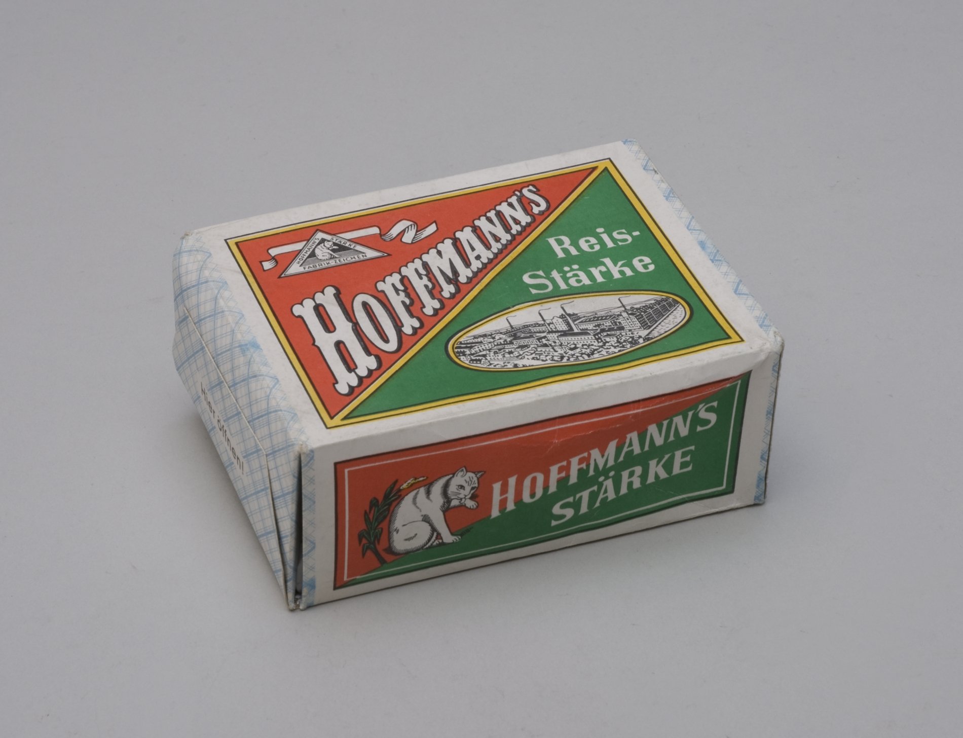 Packung "Hoffmann's Reisstärke" (Stiftung Domäne Dahlem - Landgut und Museum, Weiternutzung nur mit Genehmigung des Museums CC BY-NC-SA)