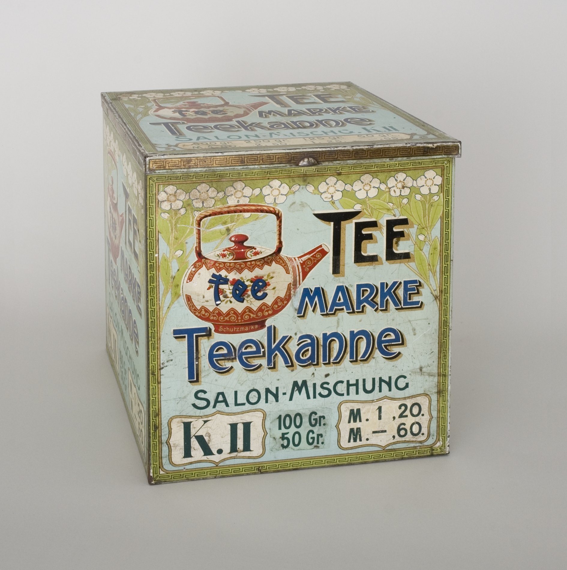 Vorratsdose für Tee der "Marke Teekanne" (Stiftung Domäne Dahlem - Landgut und Museum, Weiternutzung nur mit Genehmigung des Museums CC BY-NC-SA)