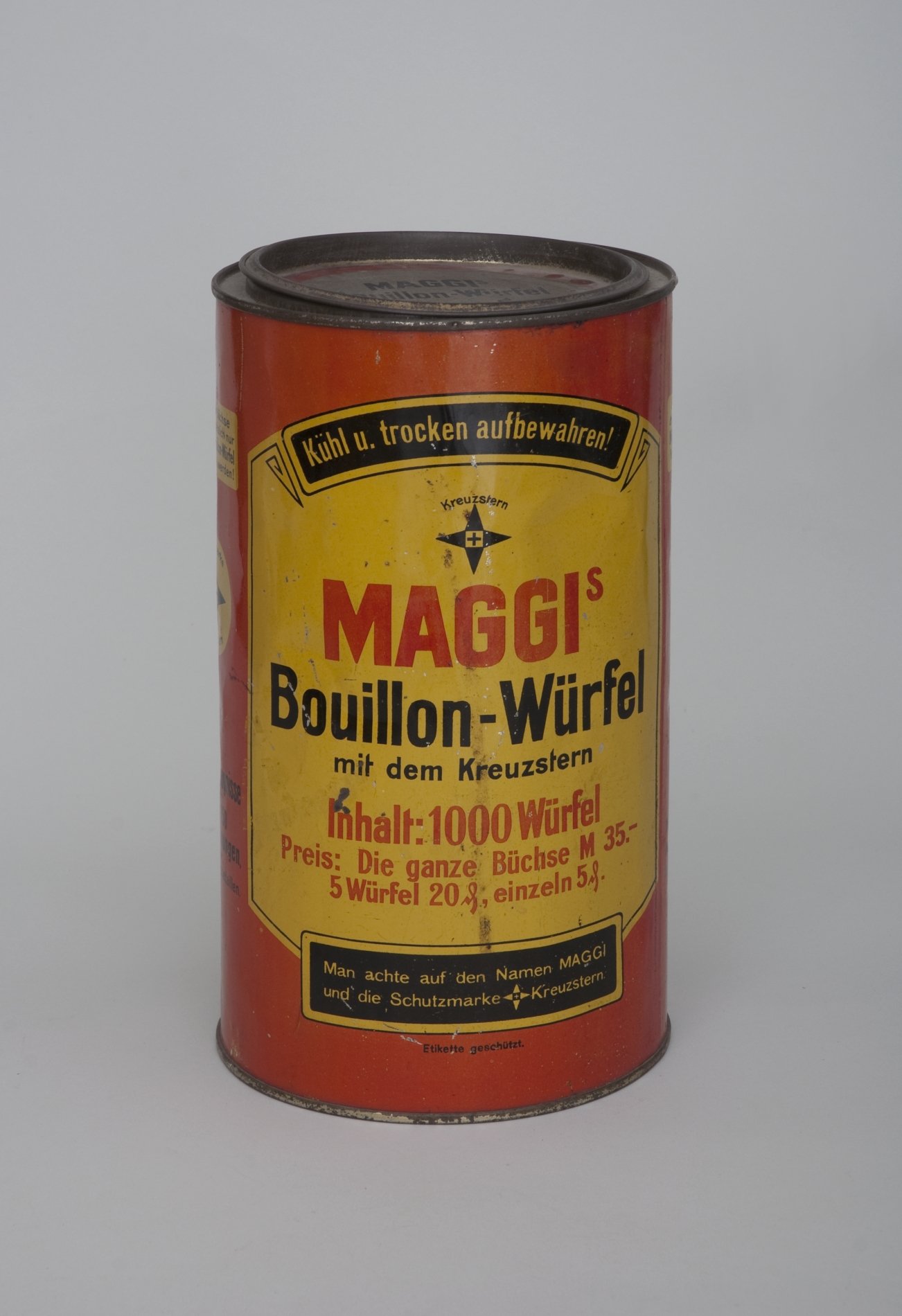 Dose für "MAGGI's Bouillonwürfel" (Stiftung Domäne Dahlem - Landgut und Museum, Weiternutzung nur mit Genehmigung des Museums CC BY-NC-SA)