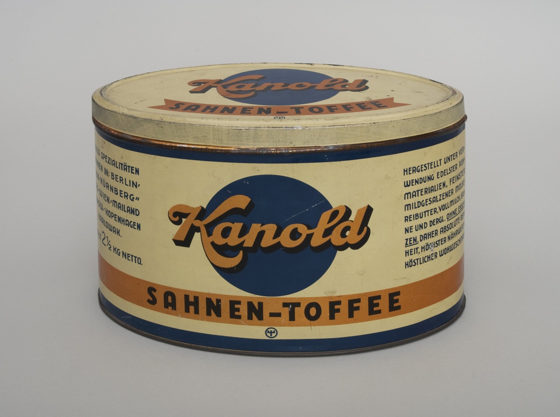 Bonbon-Dose "Kanold Sahnen-Toffee" (Stiftung Domäne Dahlem - Landgut und Museum, Weiternutzung nur mit Genehmigung des Museums CC BY-NC-SA)