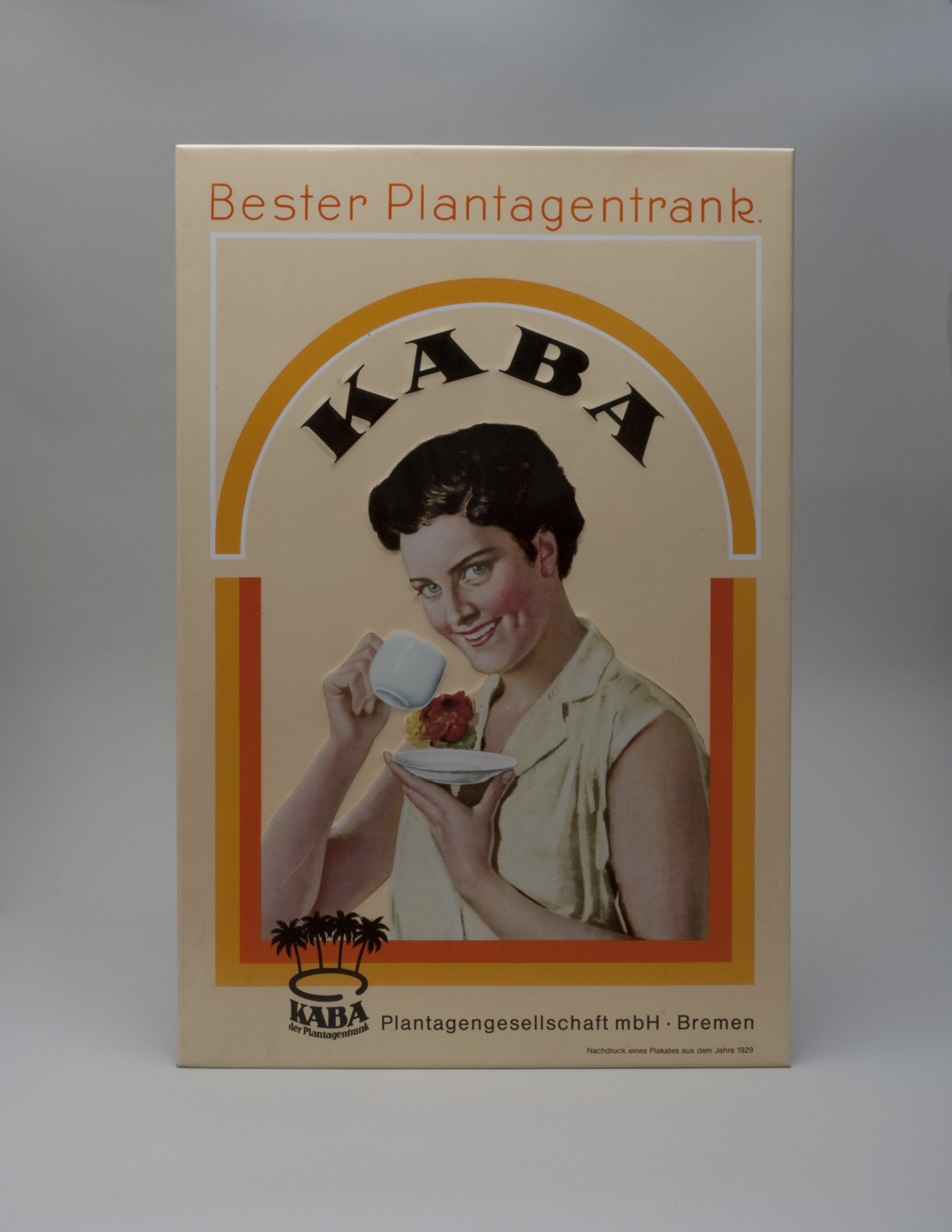 KABA - Werbeschild, Nachdruck von 1929 (Stiftung Domäne Dahlem - Landgut und Museum, Weiternutzung nur mit Genehmigung des Museums CC BY-NC-SA)