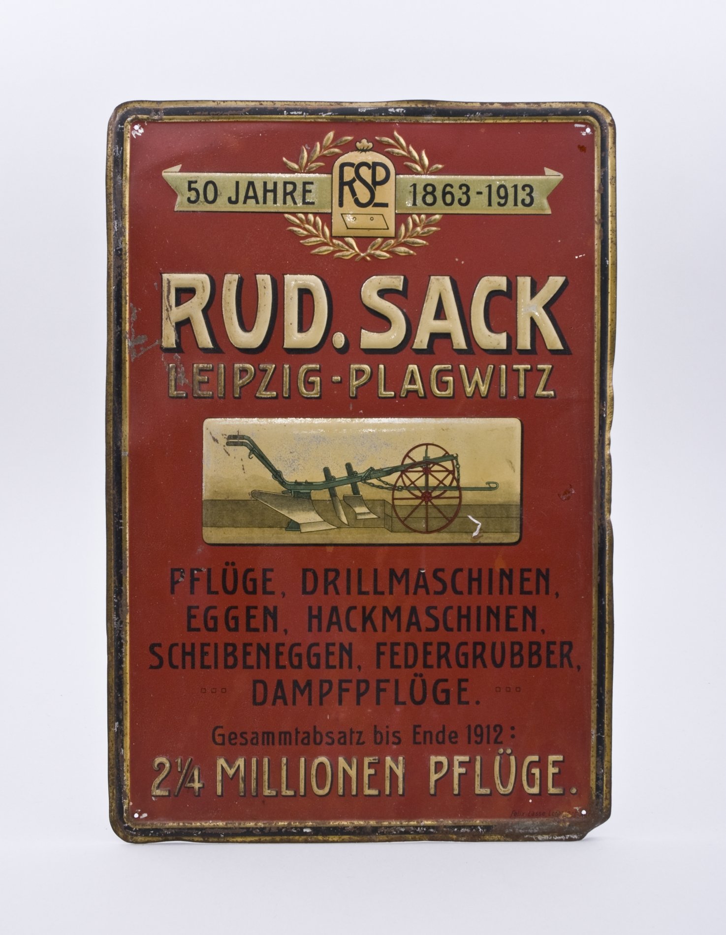 Werbeschild für "50 Jahre Rudolph Sack" (Stiftung Domäne Dahlem - Landgut und Museum, Weiternutzung nur mit Genehmigung des Museums CC BY-NC-SA)