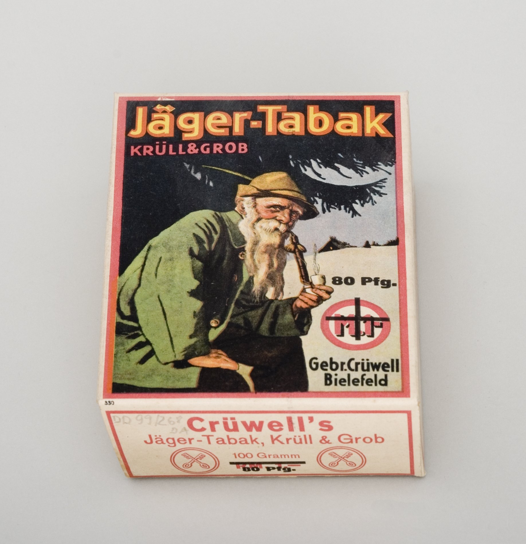 Packung "Crüwell's JägerTabak" (Stiftung Domäne Dahlem - Landgut und Museum, Weiternutzung nur mit Genehmigung des Museums CC BY-NC-SA)
