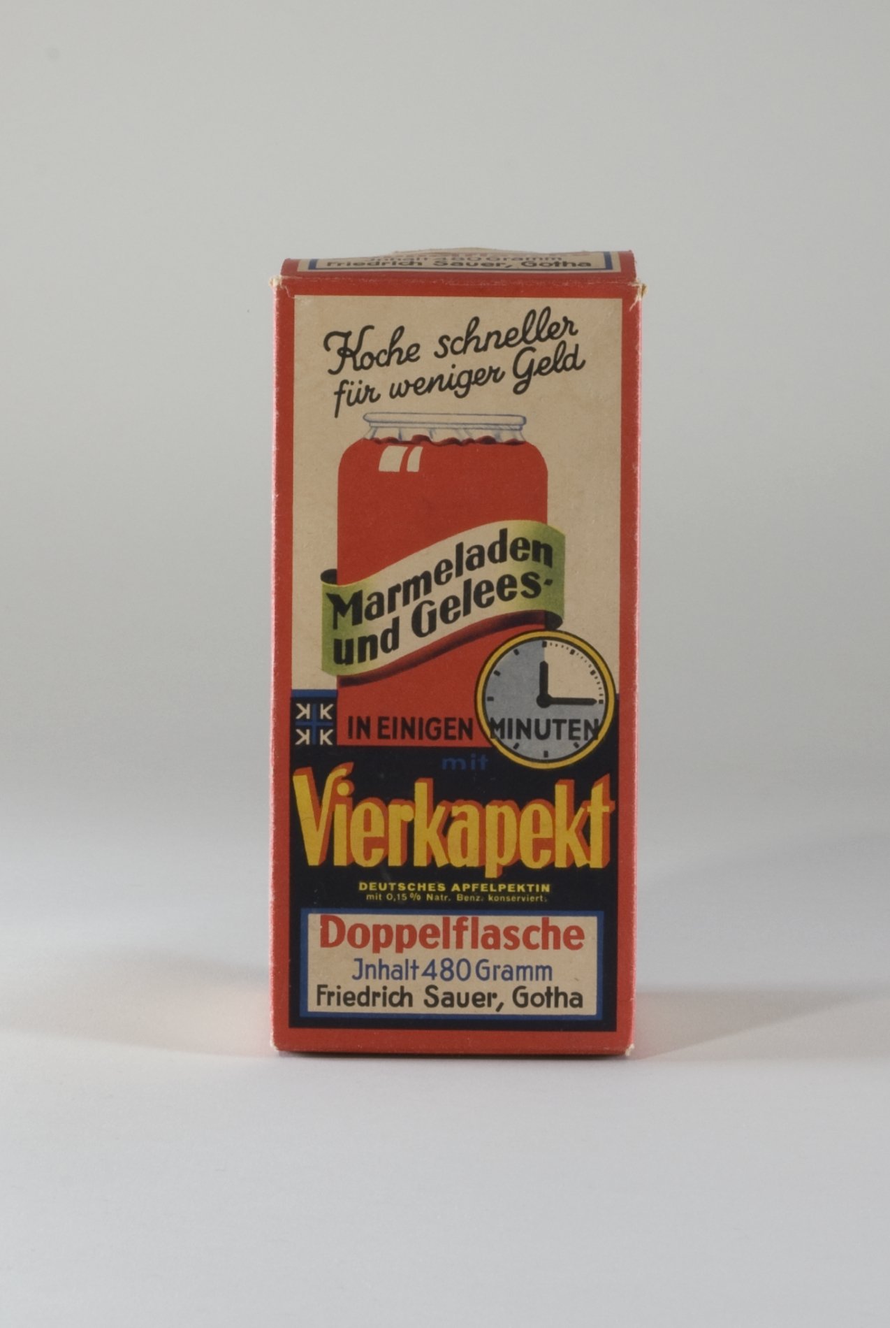 Packung "Vierkapekt - Apfelpektin" (Stiftung Domäne Dahlem - Landgut und Museum, Weiternutzung nur mit Genehmigung des Museums CC BY-NC-SA)