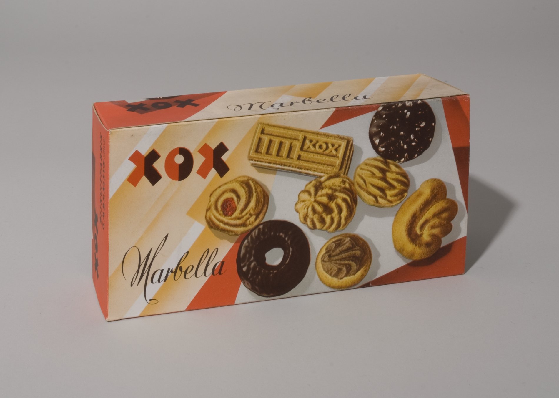 Schaupackung "XOX Marbella - Kekse" (Stiftung Domäne Dahlem - Landgut und Museum, Weiternutzung nur mit Genehmigung des Museums CC BY-NC-SA)