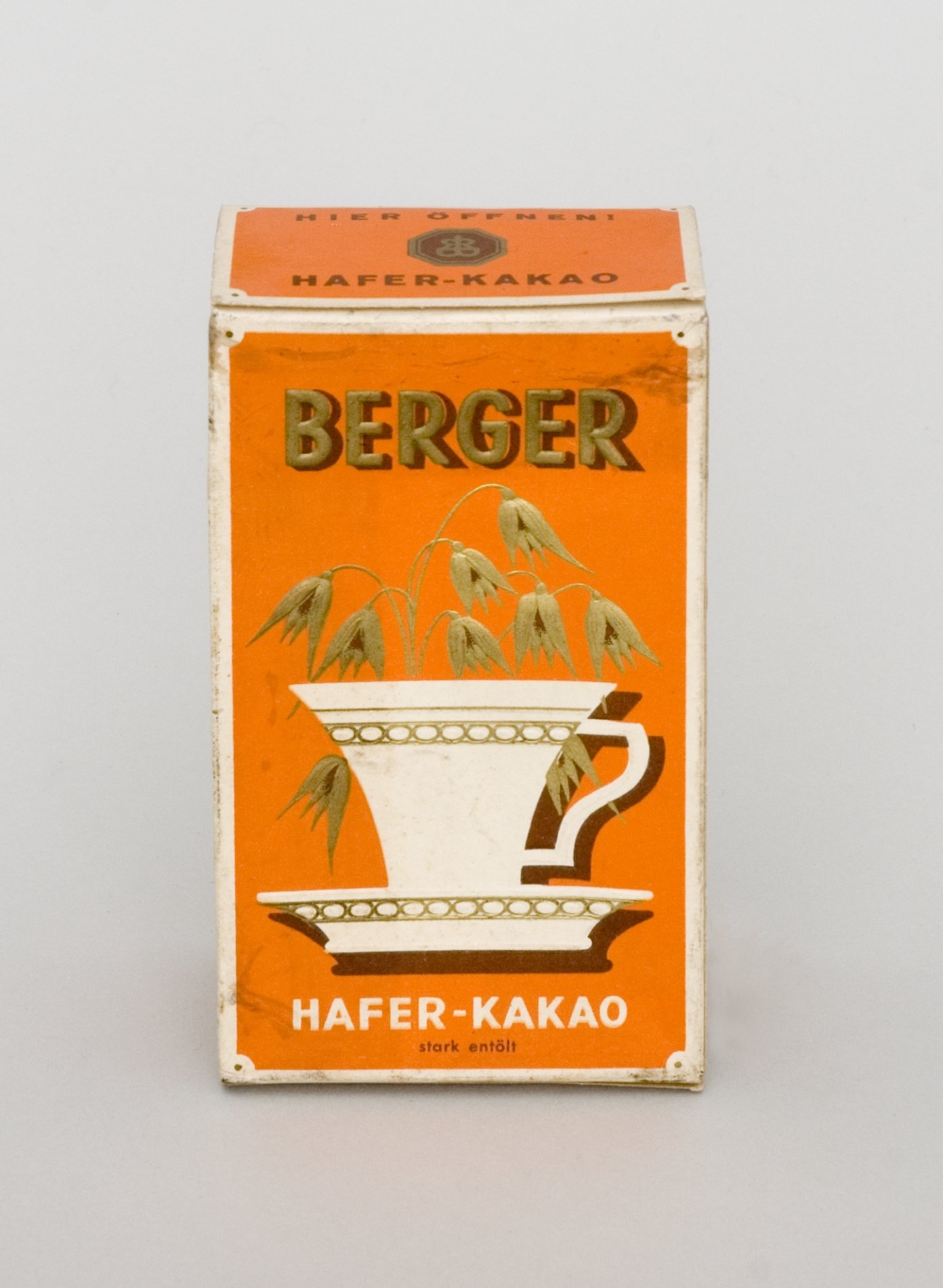 Packung "Berger Hafer-Kakao" (Stiftung Domäne Dahlem - Landgut und Museum, Weiternutzung nur mit Genehmigung des Museums CC BY-NC-SA)