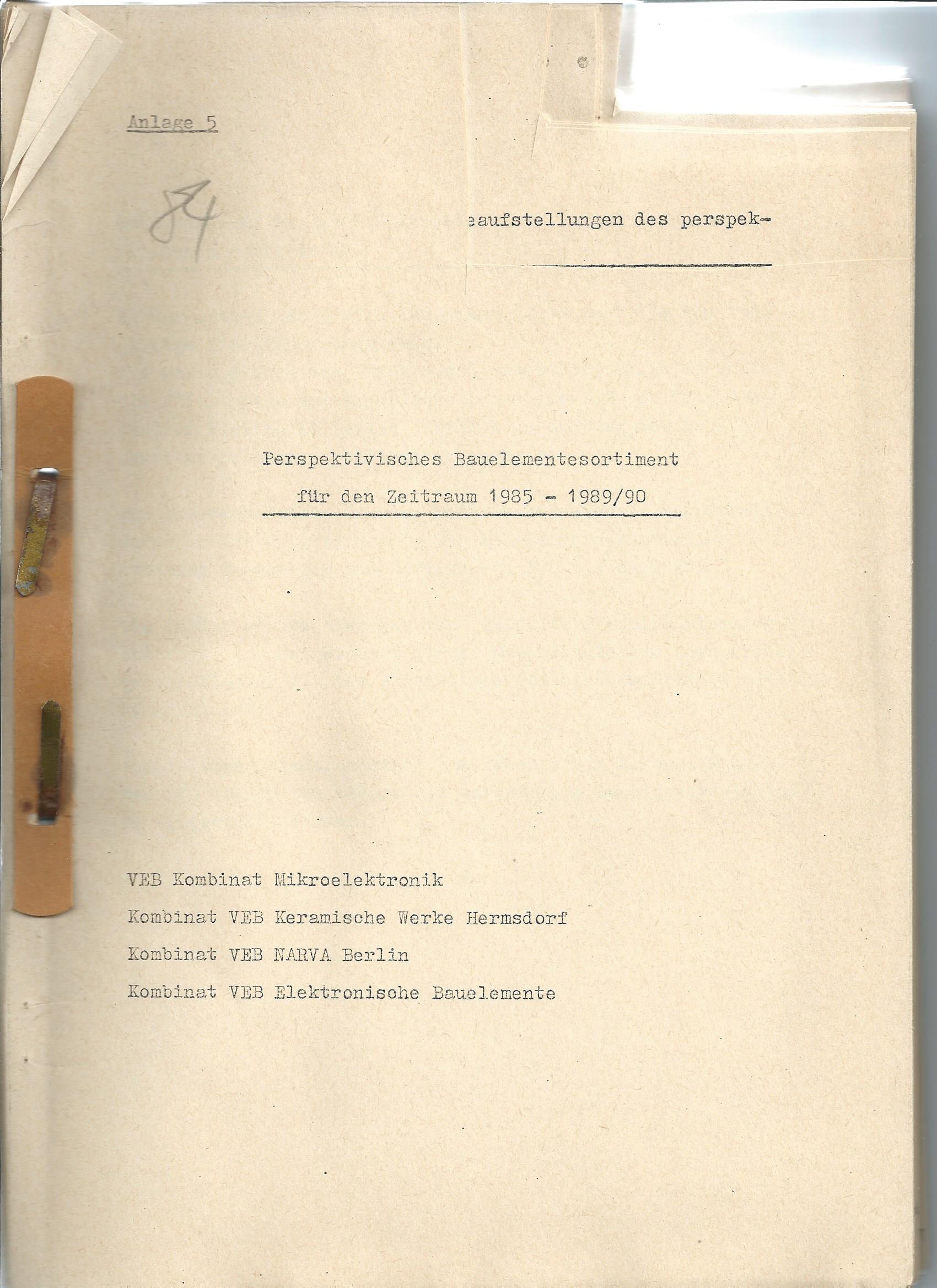 Bauelementesortimentsliste 1984 (Industriesalon Schöneweide CC BY-NC-SA)