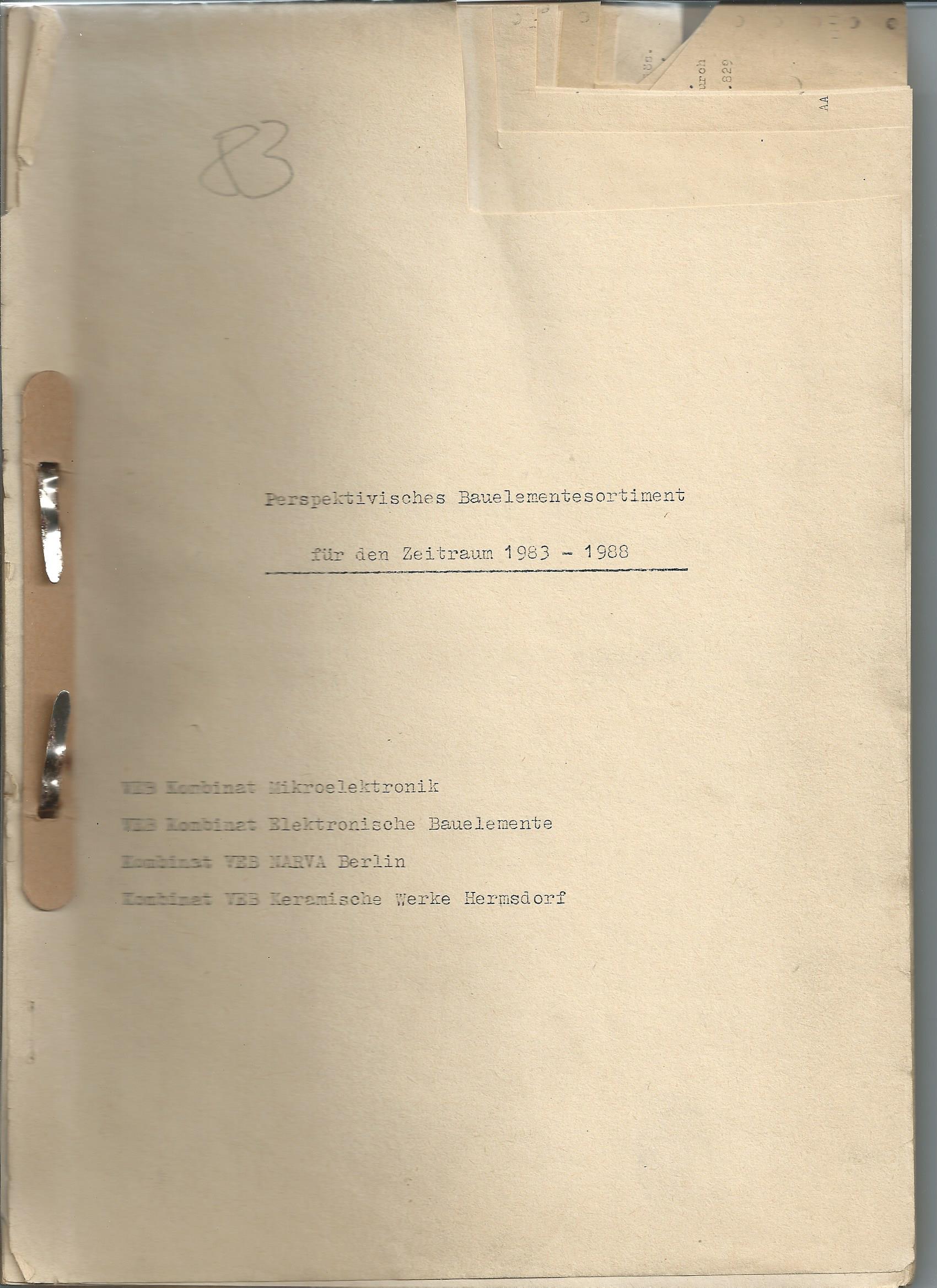 Bauelementesortimentsliste 1983 -  VVS B410-59/83 (Industriesalon Schöneweide CC BY-SA)