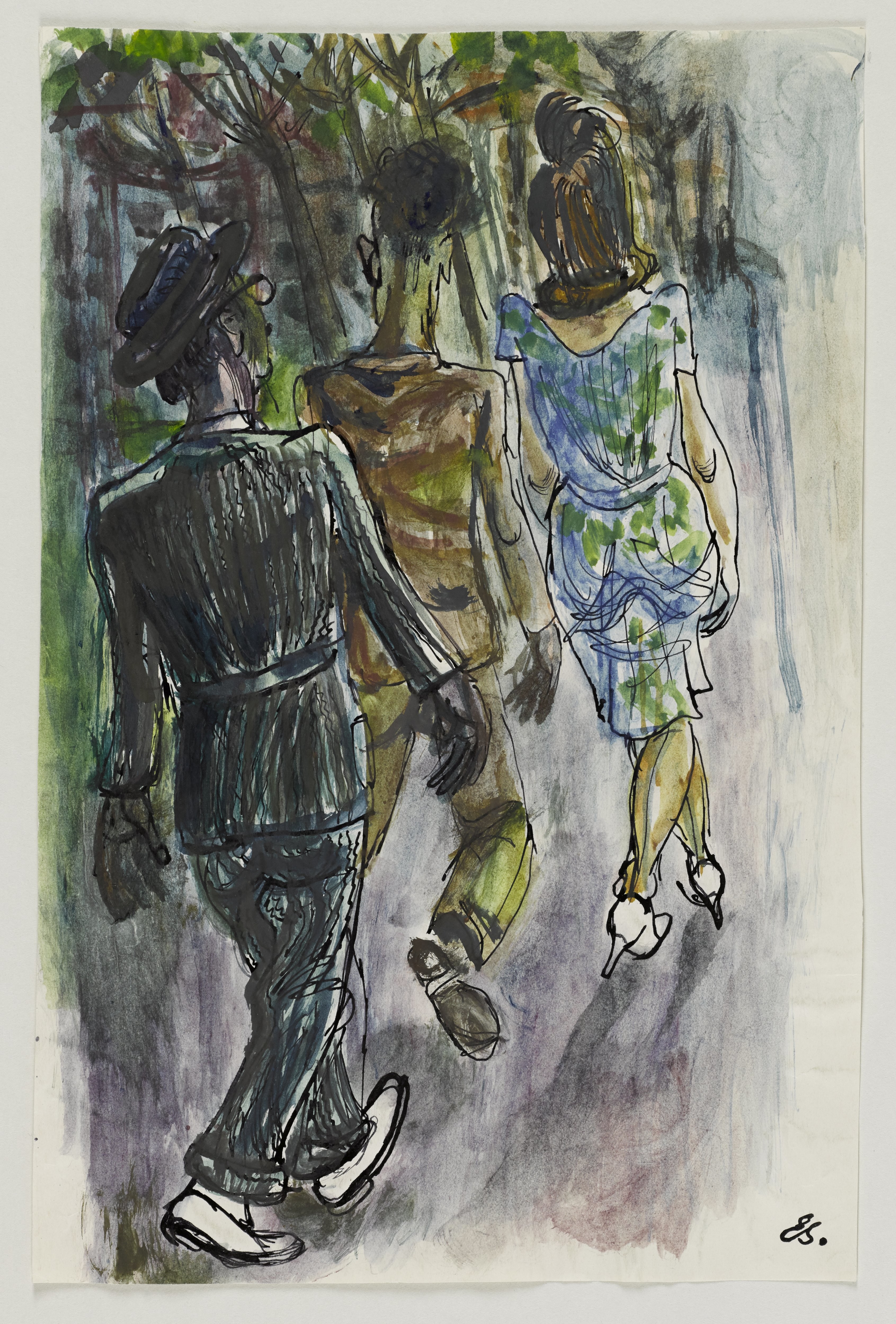 Spaziergänger von hinten, um 1947 (Berliner Kabinett e.V. RR-F)