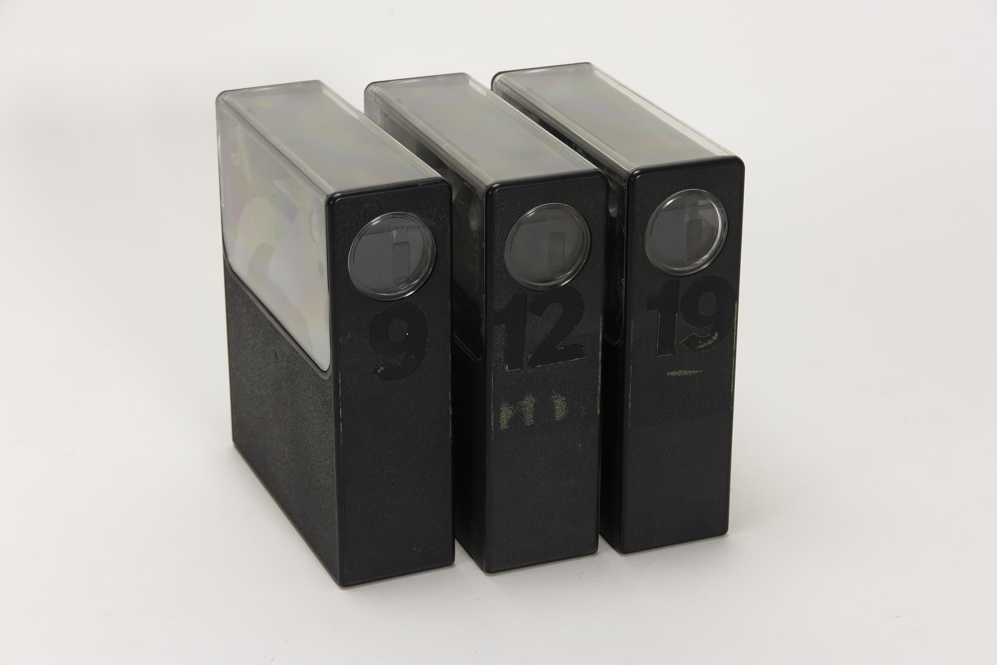 3 x Philips LVC 150 Videokassetten, Zubehör für Videorecorder Telefunken VR 40 (Stiftung Deutsches Technikmuseum Berlin CC0)