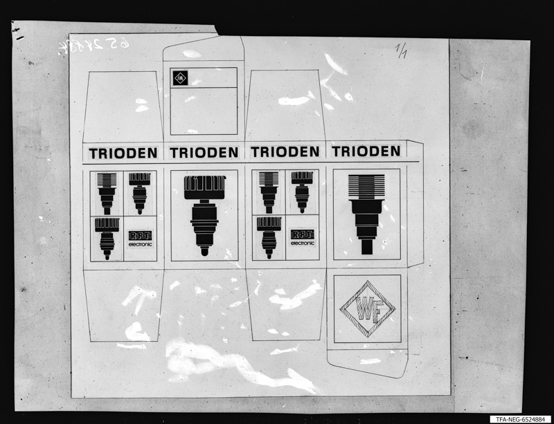 Neue Verpackung: Trioden, Foto September 1965 (www.industriesalon.de CC BY-SA)