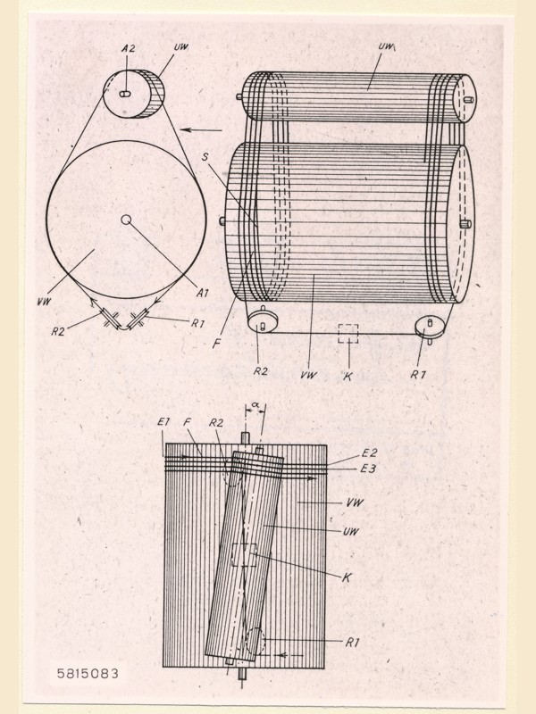 Pausenlose Schnellzeichnung, Zeichnung, aus FTZ 1953/1 S. 14 S. 218/219 Bild 3, Foto Mai 1958 (www.industriesalon.de CC BY-SA)