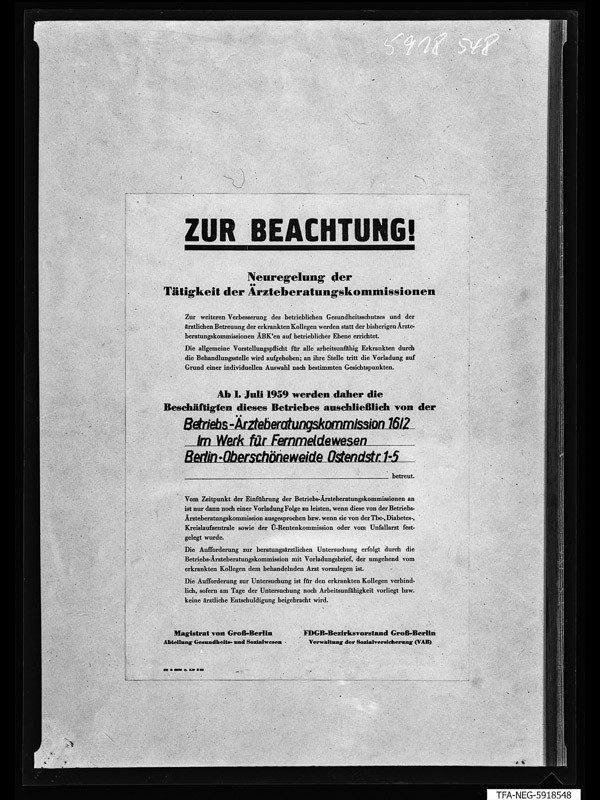 Plakat Ärzteberatungskommission (www.industriesalon.de CC BY-SA)