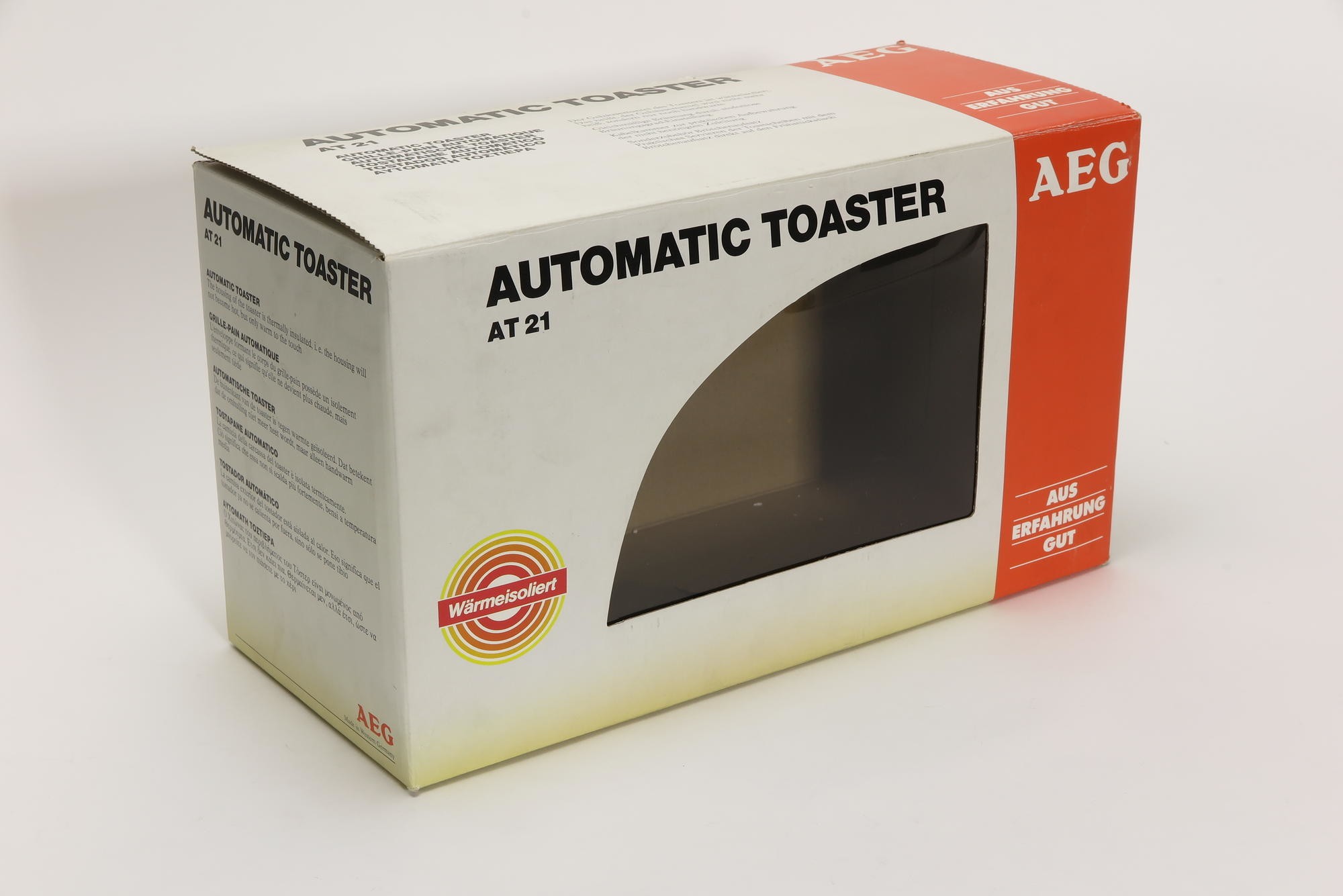 Verpackungskarton, Zubehör zu Automatischer Toaster Typ E WK 0063 Modell AT 21 'automatic toaster' (Stiftung Deutsches Technikmuseum Berlin CC0)