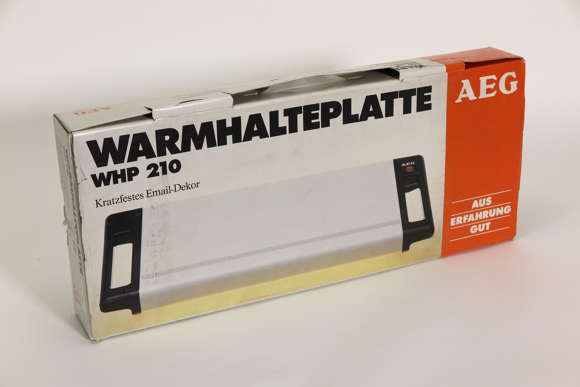 Verpackungskarton, Zubehör zu Wärmeplatte AEG Typ EWK 0046 Modell WHP 210 (Stiftung Deutsches Technikmuseum Berlin CC0)