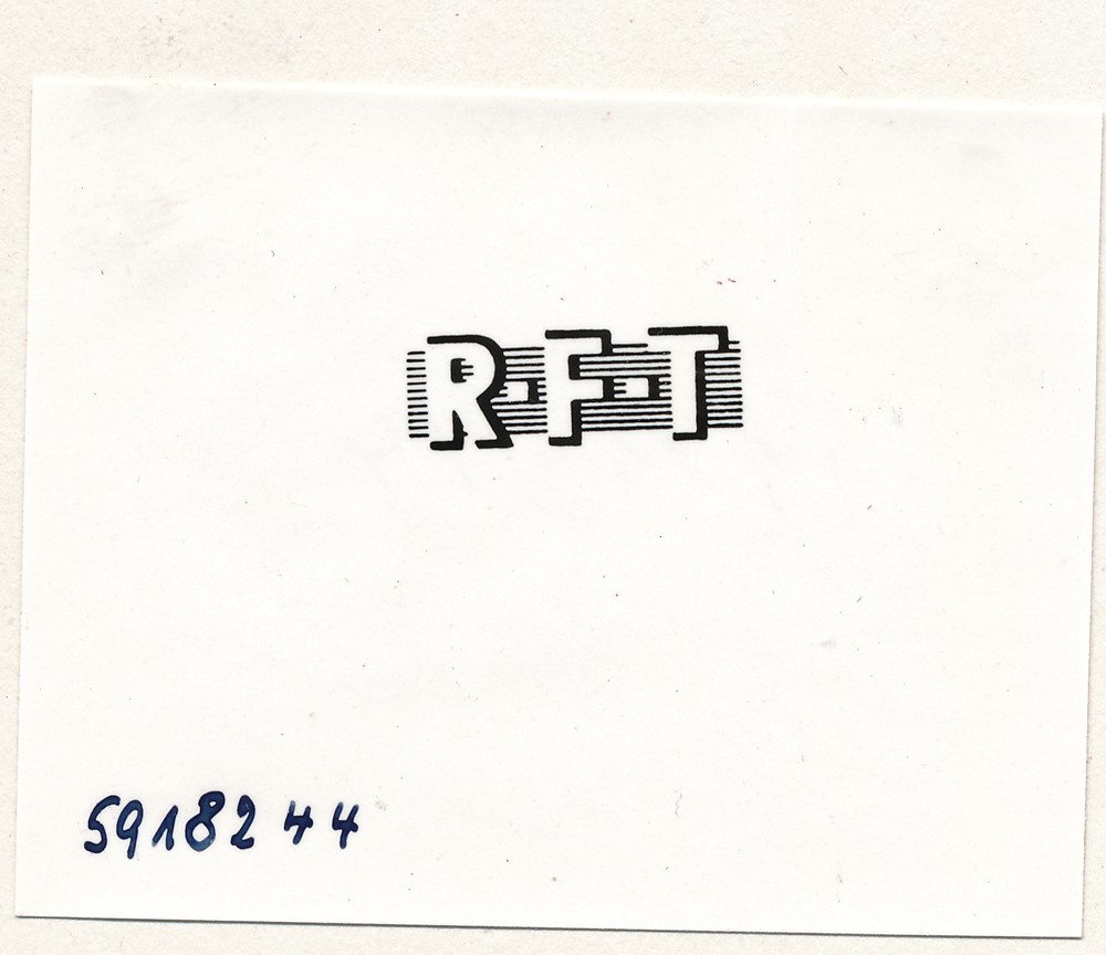 Firmenzeichen RFT 2 cm; Foto, 5. Juni 1959 (www.industriesalon.de CC BY-SA)