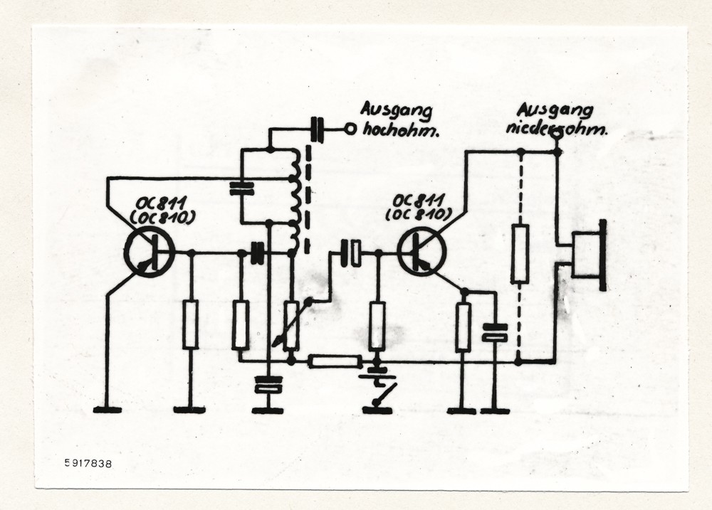 Stromlaufplan Tongenerator; Foto, 10. Januar 1959 (www.industriesalon.de CC BY-SA)