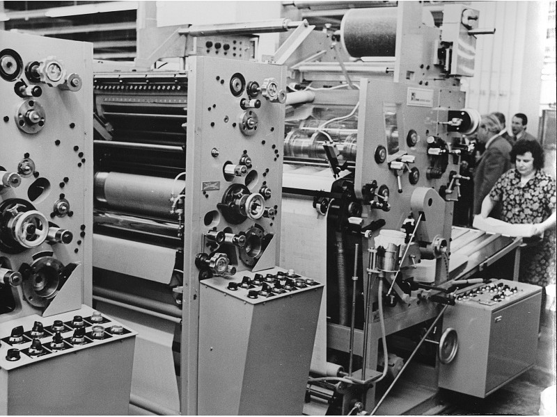 Drent-Endlosdruckmaschinen; Foto, 1985 (www.industriesalon.de CC BY-SA)