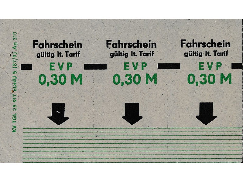 Druckmuster Fahrscheine; Foto, 1956 (www.industriesalon.de CC BY-SA)