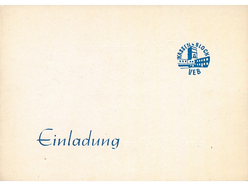 Einladungskarte Brigadeempfang 9. Februar 1962; Foto, 1962 (www.industriesalon.de CC BY-SA)