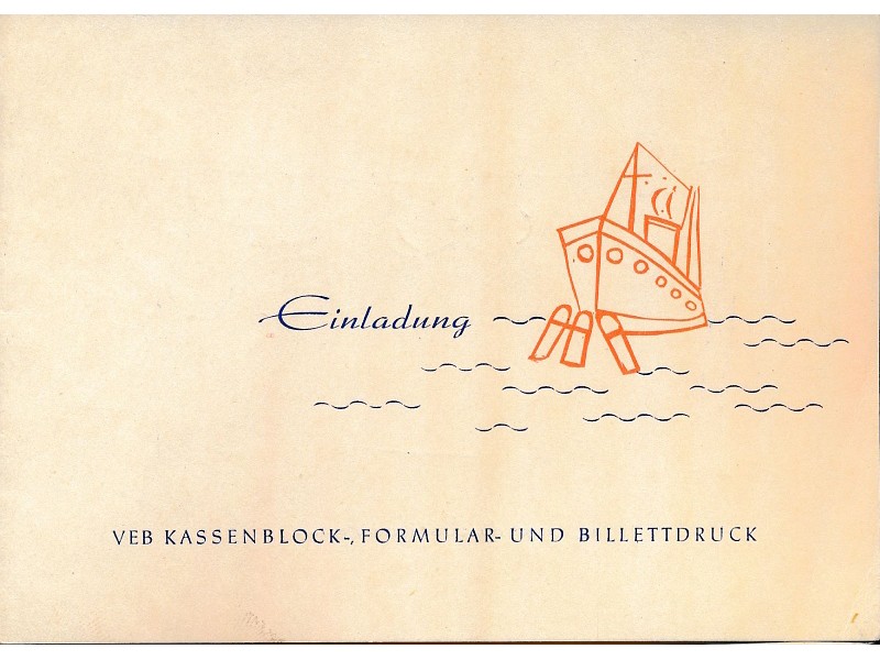 Einladungskarte Dampferfahrt 25. August 1952; Foto, 1952 (www.industriesalon.de CC BY-SA)