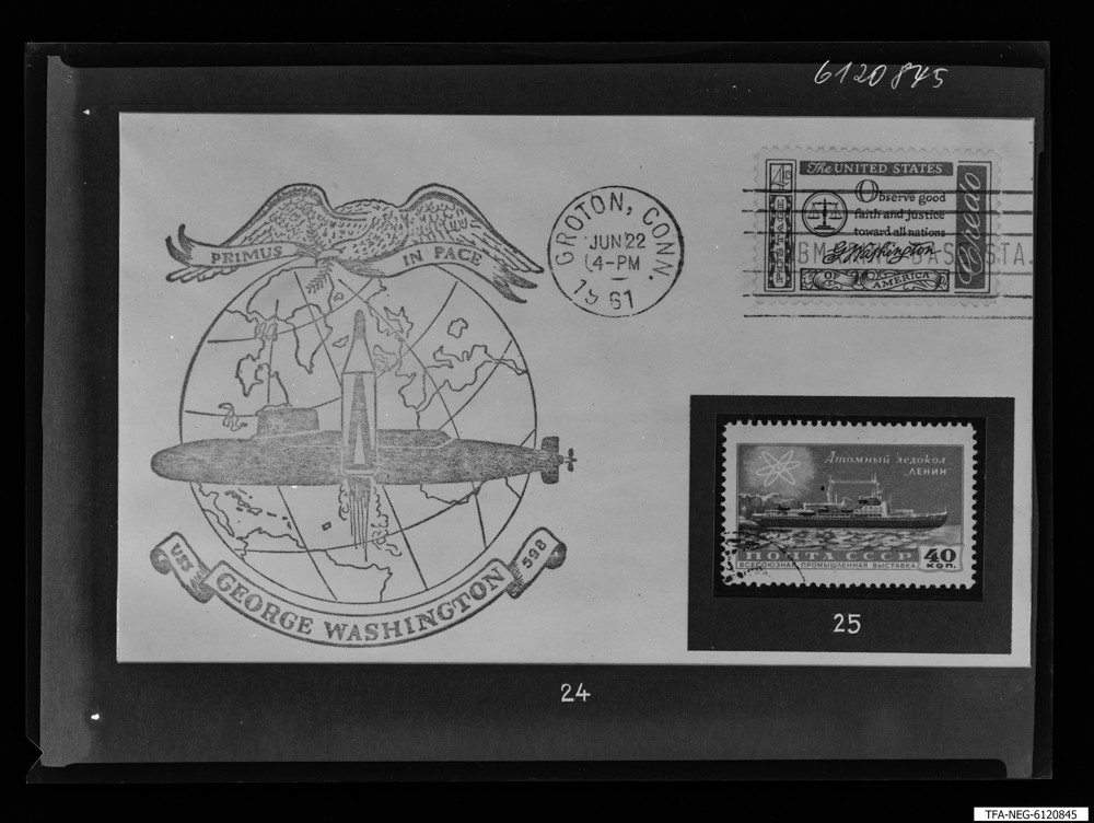 Findbucheintrag: Briefmarken Div. Zusammenstellungen, Bild 1; Foto, Dezember 1961 (www.industriesalon.de CC BY-SA)
