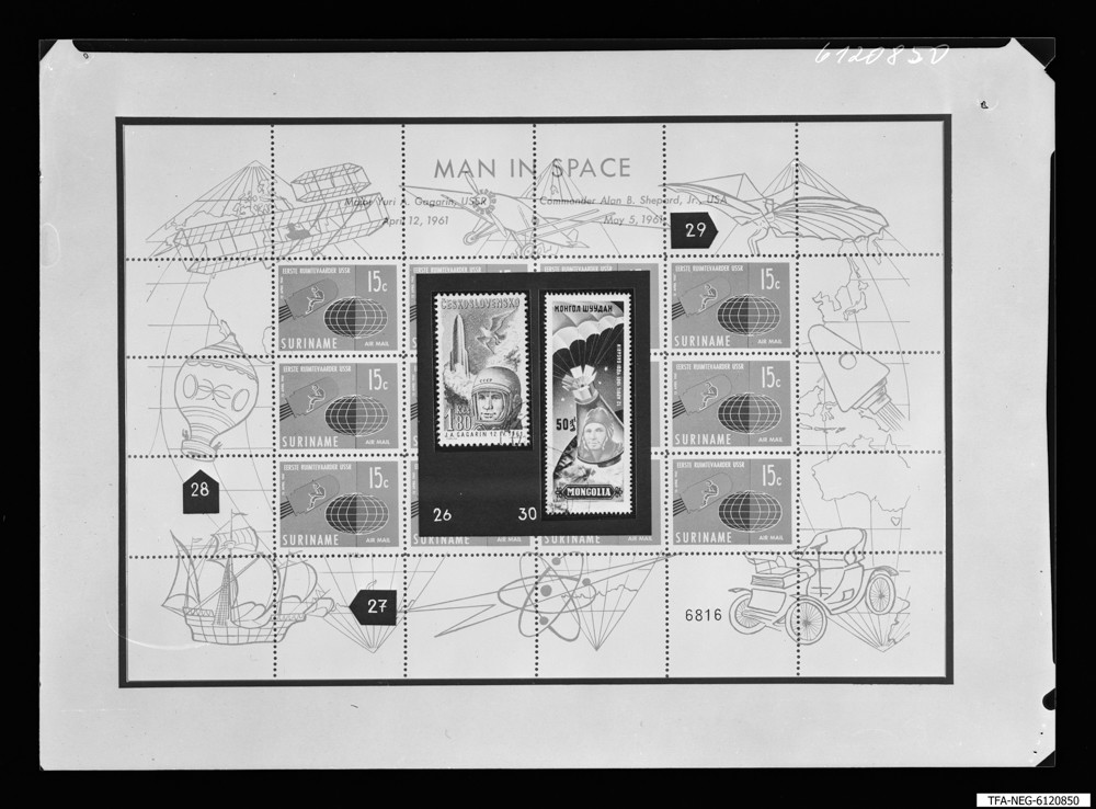 Findbucheintrag: Briefmarken Div. Zusammenstellungen, Bild 6; Foto, Dezember 1961 (www.industriesalon.de CC BY-SA)