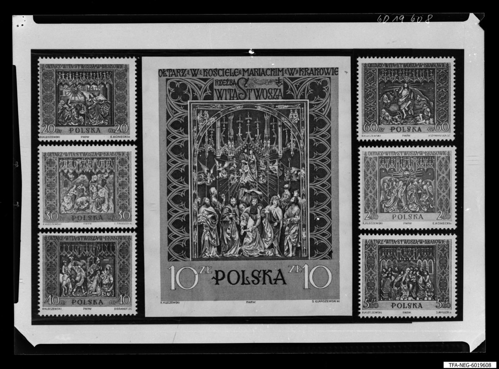 Findbucheintrag: Repro Briefmarken-Serie Polen; Foto, 9. November 1960 (www.industriesalon.de CC BY-SA)