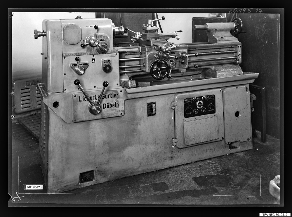 Findbucheintrag: Werkzeugmaschine Drehmaschine Liebert + Gürther; Foto, 26. September 1960 (www.industriesalon.de CC BY-SA)