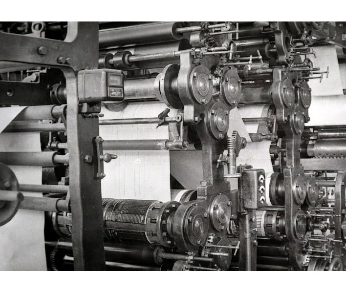 Rotationsmaschinen; Foto, 1947 (www.industriesalon.de CC BY-SA)
