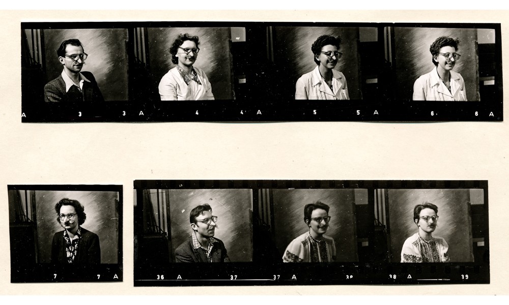 Rote-Nase FDJ: 7 Kollegen; Foto, August 1955 (www.industriesalon.de CC BY-NC-SA)