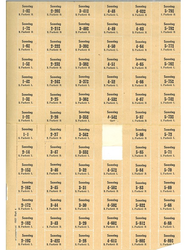 Sitzplatzmarken für Kinokarten; Foto, 1956 (www.industriesalon.de CC BY-SA)
