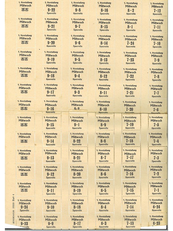 Sitzplatzmarken für Kinokarten; Foto, 1956 (www.industriesalon.de CC BY-SA)