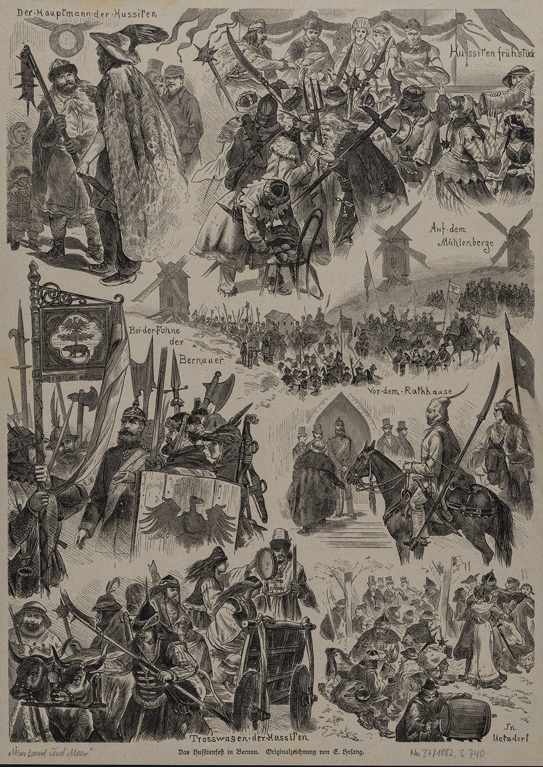 Bernau (Kr. Niederbarnim): Illustrationen des Hussitenfestes (Landesgeschichtliche Vereinigung für die Mark Brandenburg e.V., Archiv CC BY)