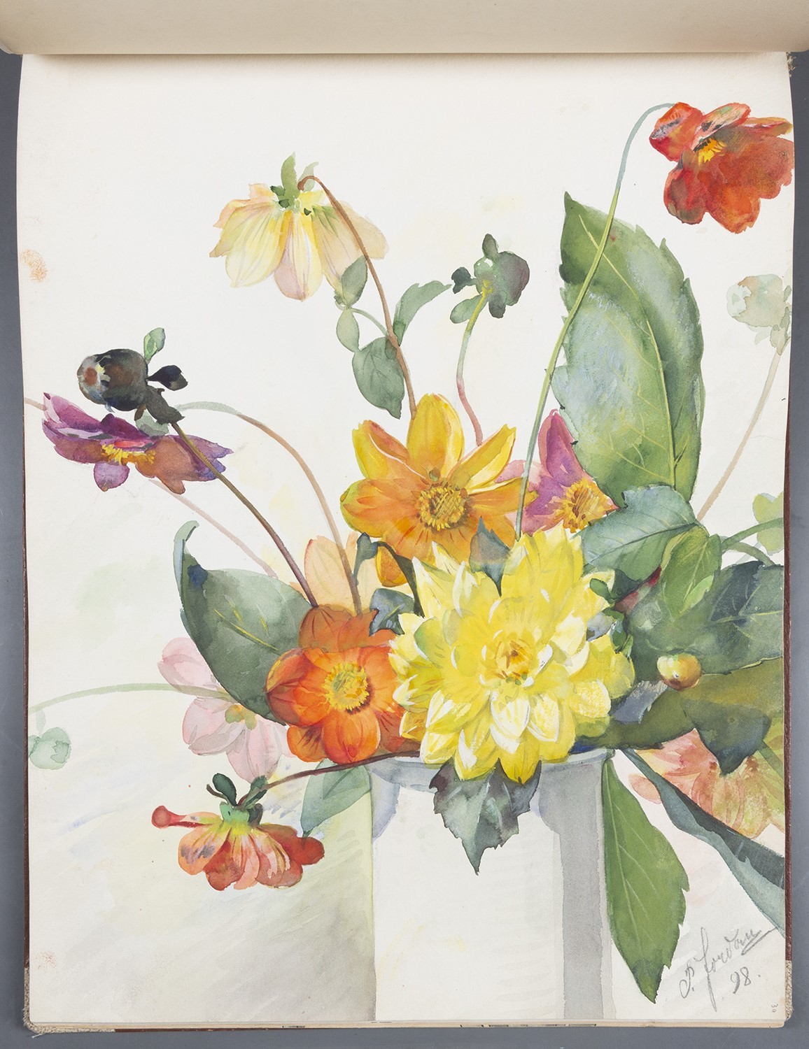 Blumen: Dahlien-Strauß (Landesgeschichtliche Vereinigung für die Mark Brandenburg e.V., Archiv CC BY)