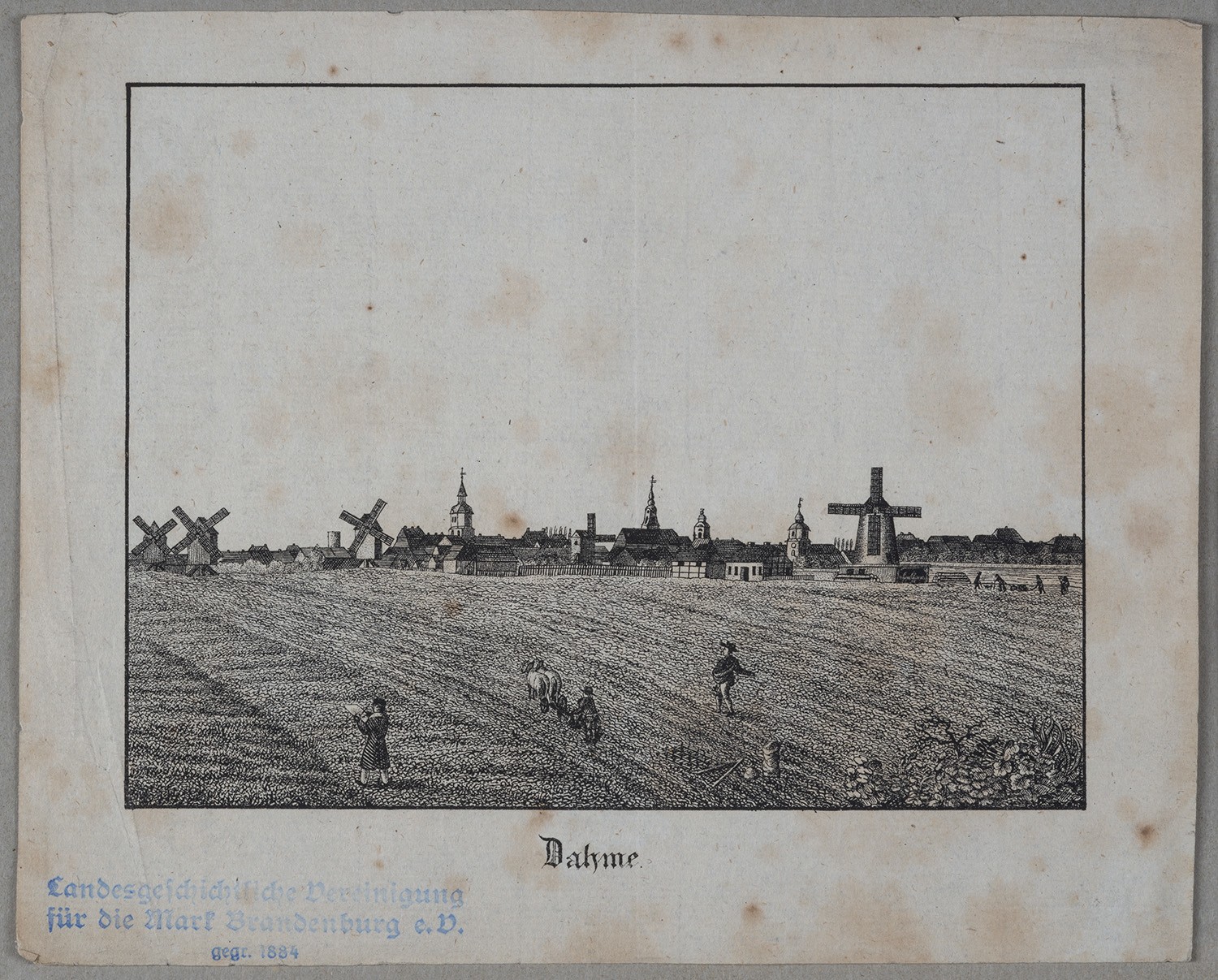Dahme (Kr. Jüterbog-Luckenwalde): Stadtansicht von Südwesten (Landesgeschichtliche Vereinigung für die Mark Brandenburg e.V., Archiv CC BY)