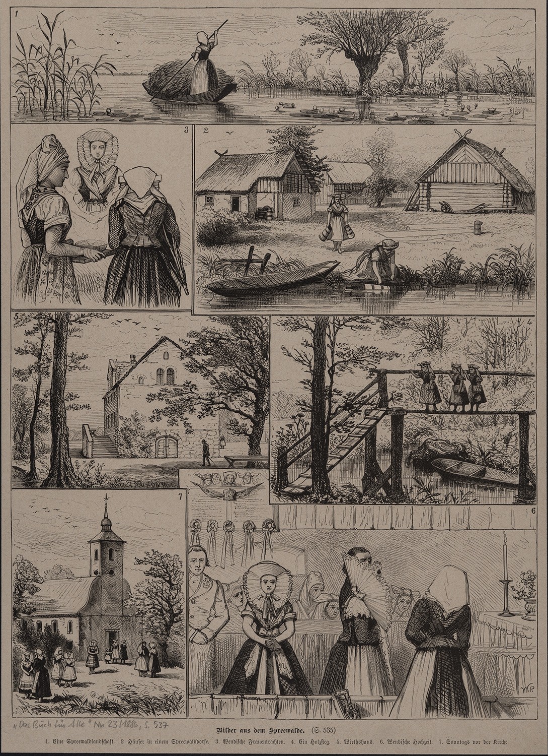 Spreewald: Sieben Darstellungen aus dem Spreewald (Landesgeschichtliche Vereinigung für die Mark Brandenburg e.V., Archiv CC BY)