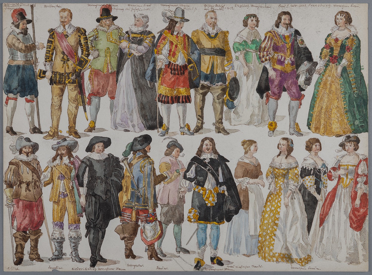 Standesbezogene Kleidung der 1. Hälfte des 17. Jahrhunderts (Landesgeschichtliche Vereinigung für die Mark Brandenburg e.V., Archiv CC BY)
