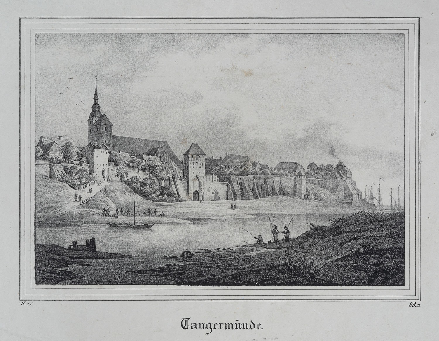 Tangermünde (Kr. Stendal): Ansicht von der Elbe (Landesgeschichtliche Vereinigung für die Mark Brandenburg e.V., Archiv CC BY)