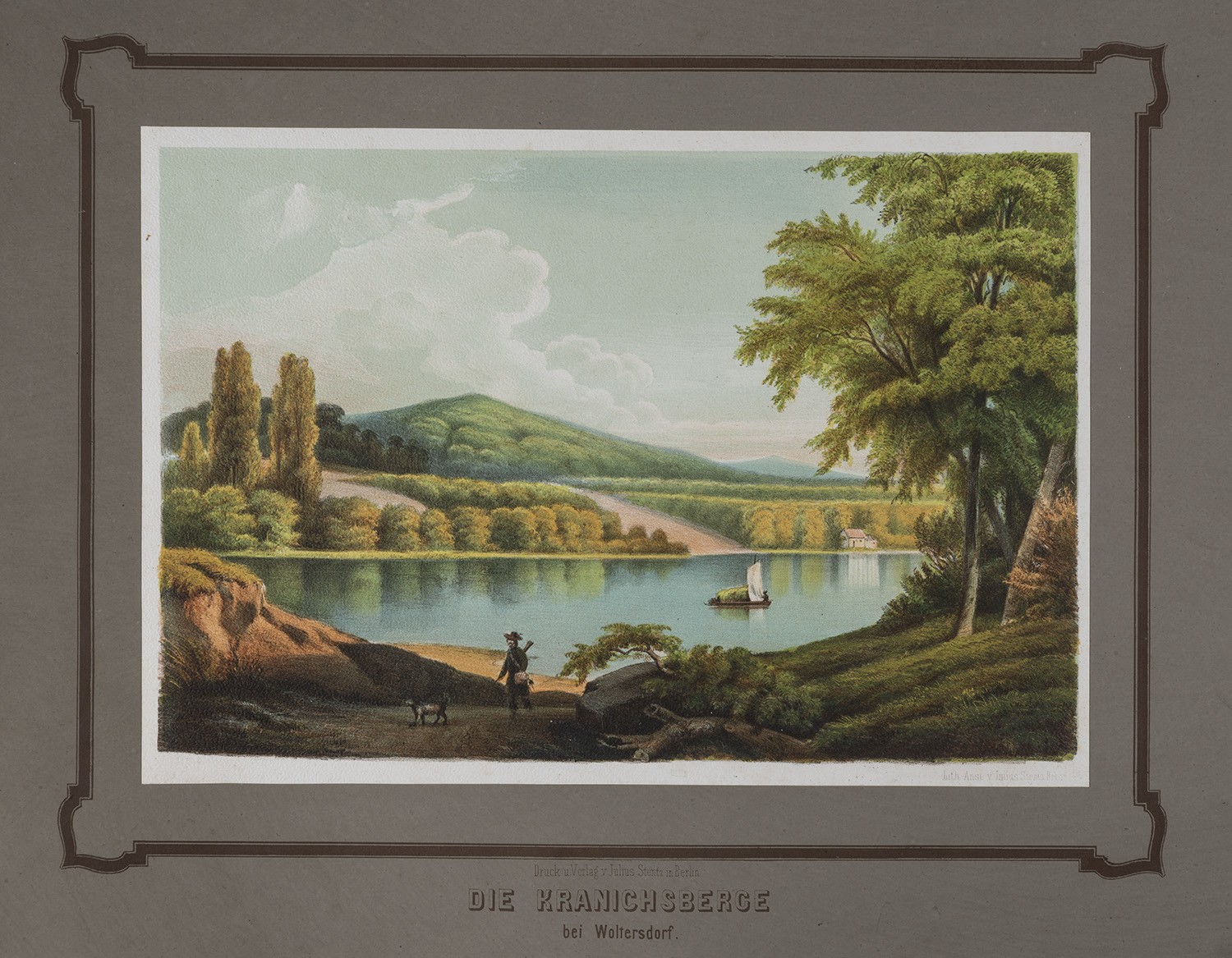 Woltersdorf (Kr. Niederbarnim): Kranichberge über den See (Rüdersdorfer Album, Tafel 2) (Landesgeschichtliche Vereinigung für die Mark Brandenburg e.V., Archiv CC BY)