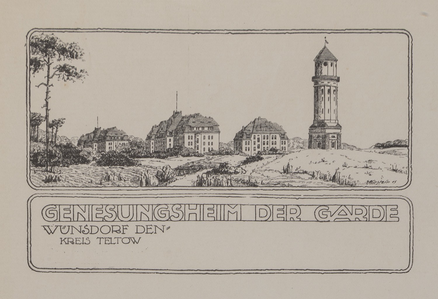 Wünsdorf (Kr. Teltow): Infanterie-Schießschule und Wasserturm (Landesgeschichtliche Vereinigung für die Mark Brandenburg e.V., Archiv CC BY)