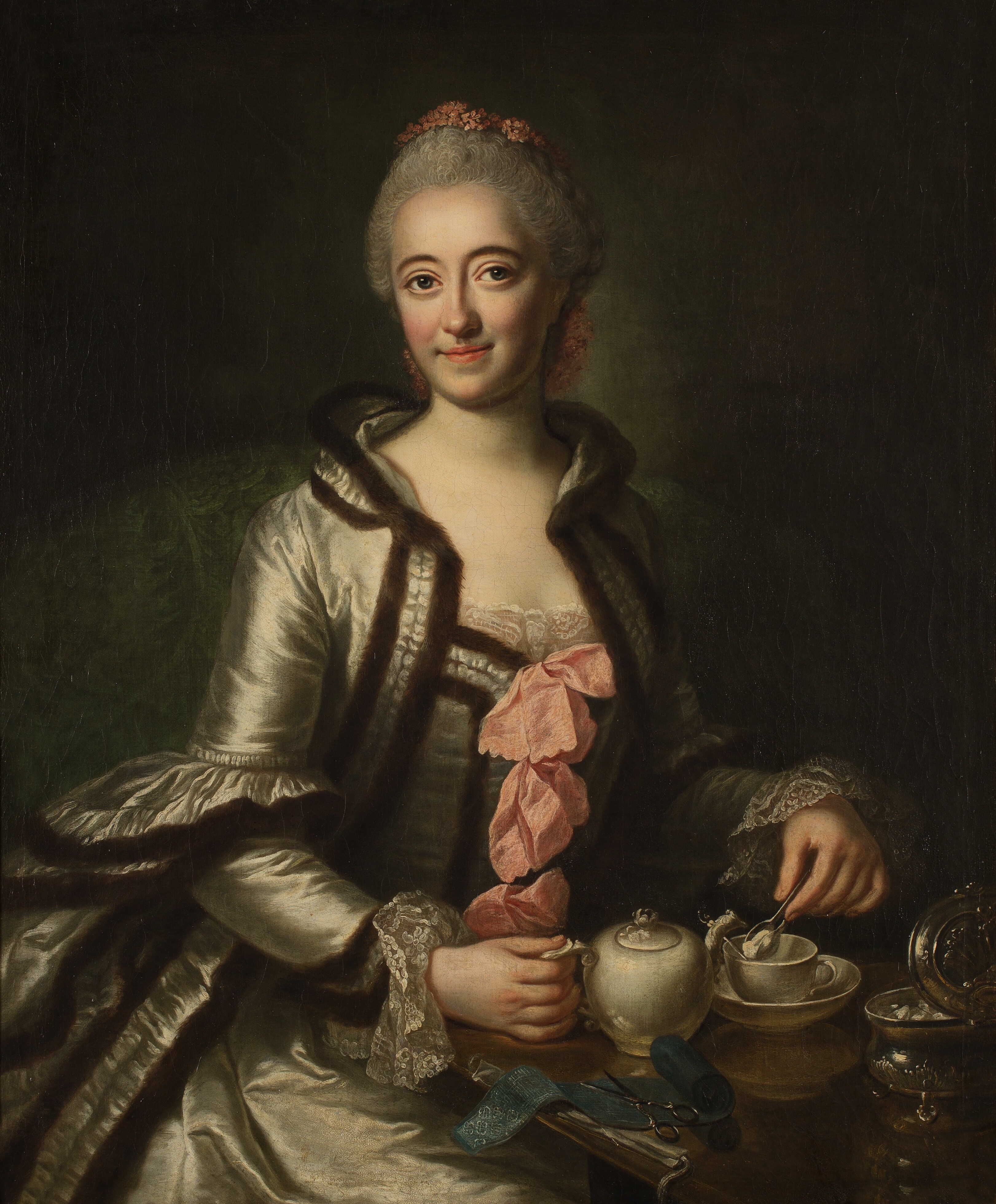 Lisiewska, Barbara Rosina: Porträt einer Dame mit einem Teeservice (Stiftung Stadtmuseum Berlin Public Domain Mark)