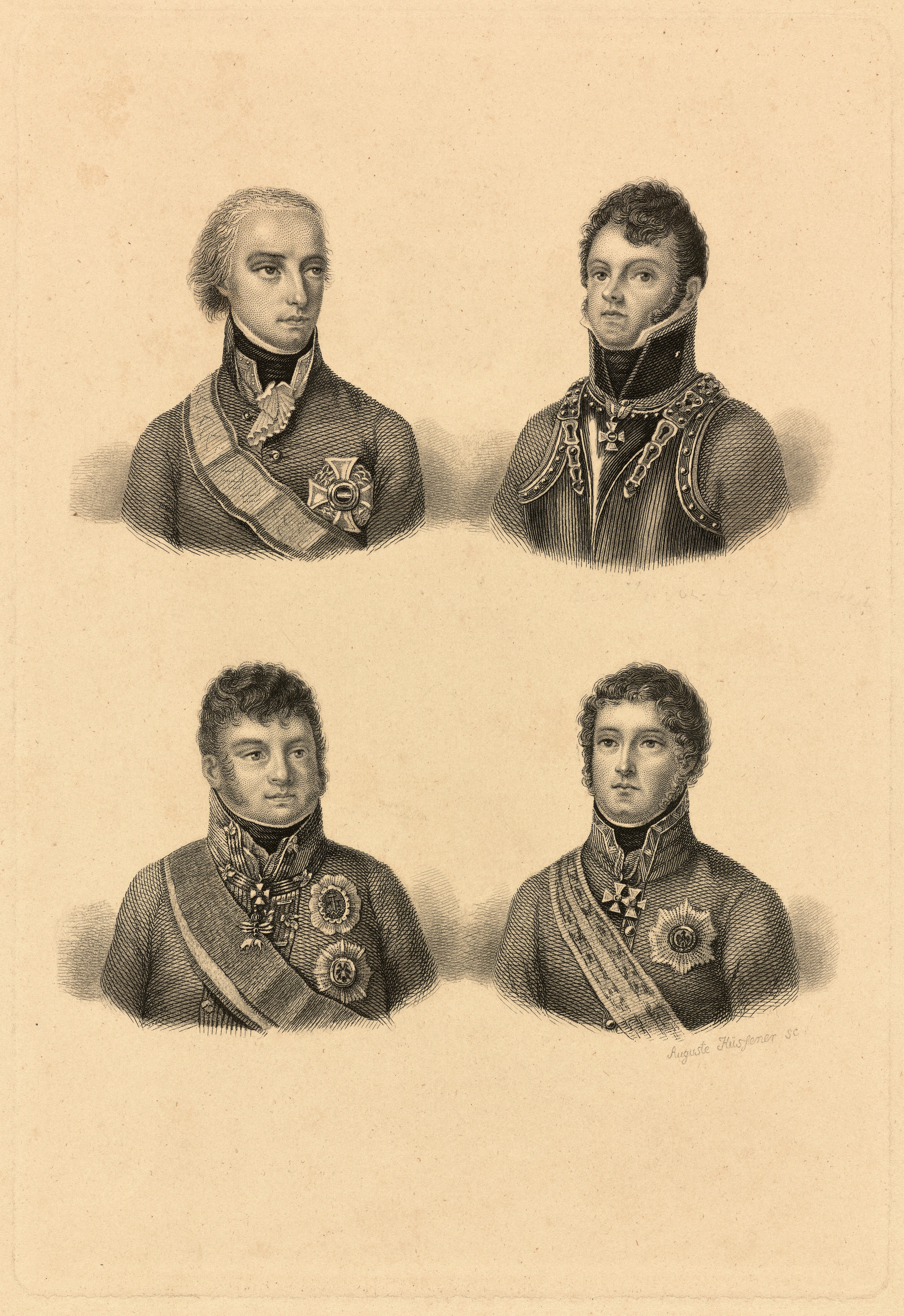 Hüssener, Auguste: Vier Porträts von österreichischen Befehlshabern der Napoleonischen Kriege (Stiftung Stadtmuseum Berlin Public Domain Mark)