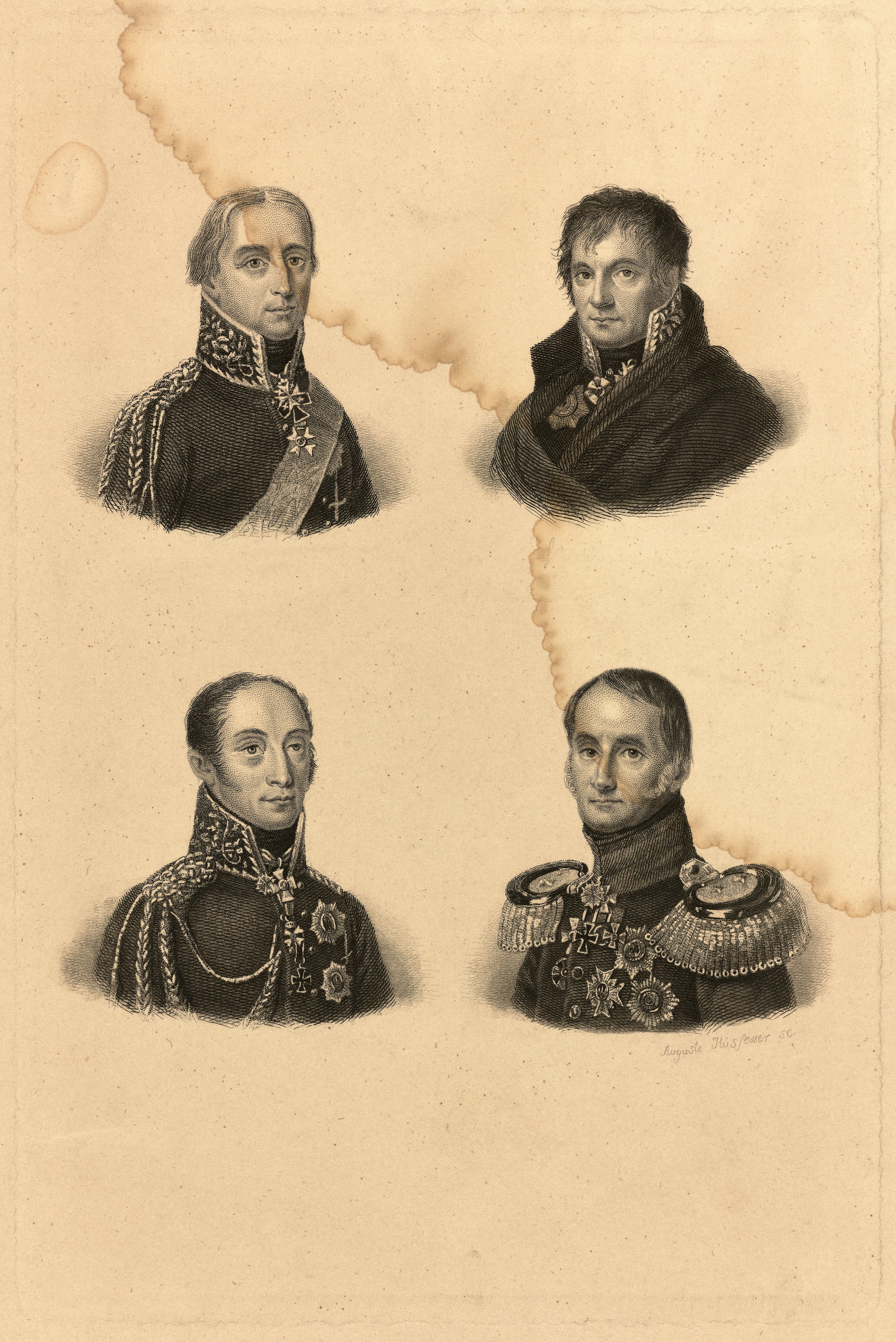 Hüssener, Auguste: Vier Porträts von preußischen Befehlshabern der Napoleonischen Kriege (Stiftung Stadtmuseum Berlin Public Domain Mark)