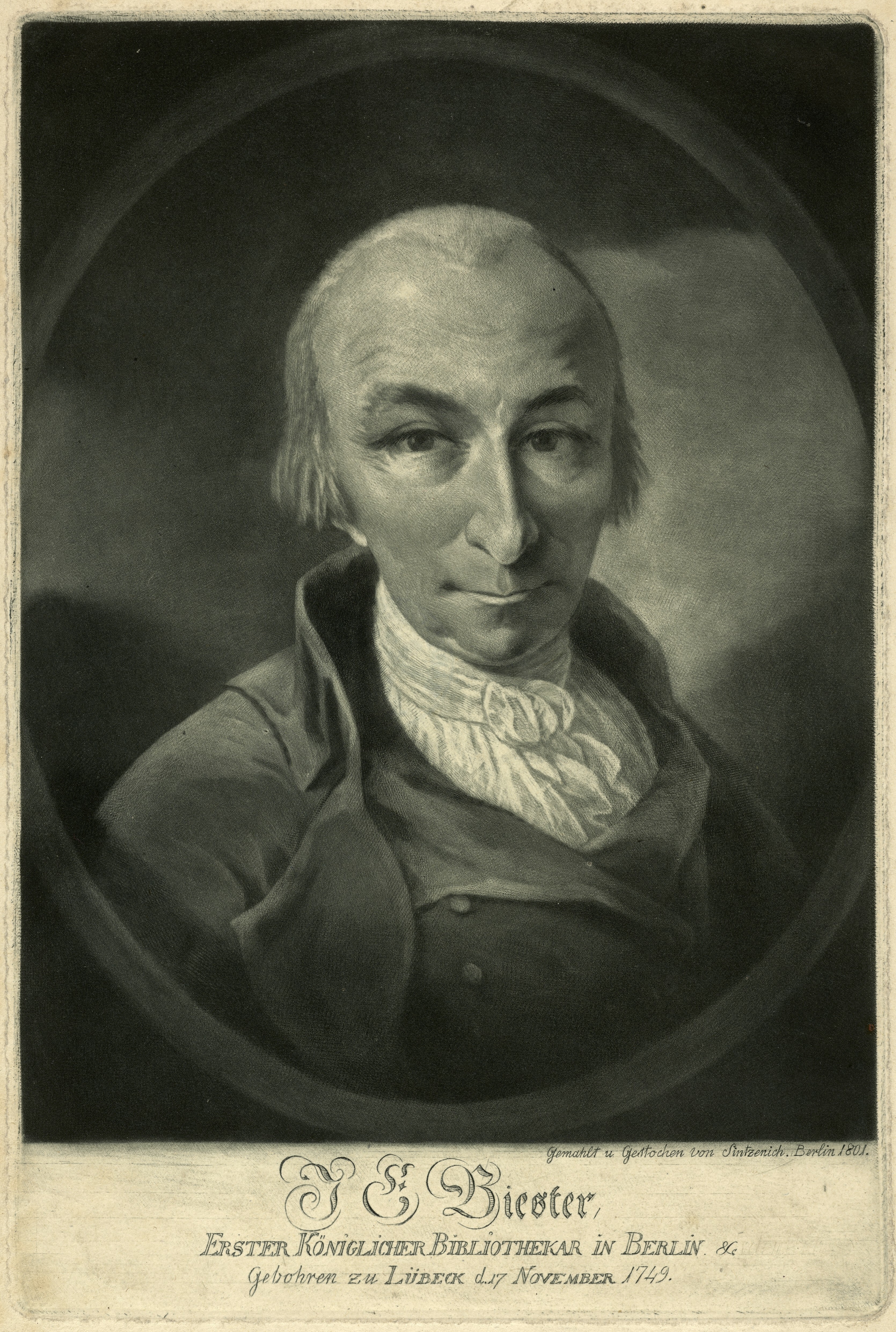 Sintzenich, Heinrich: Porträt Johann Erich Biester (Stiftung Stadtmuseum Berlin CC BY)