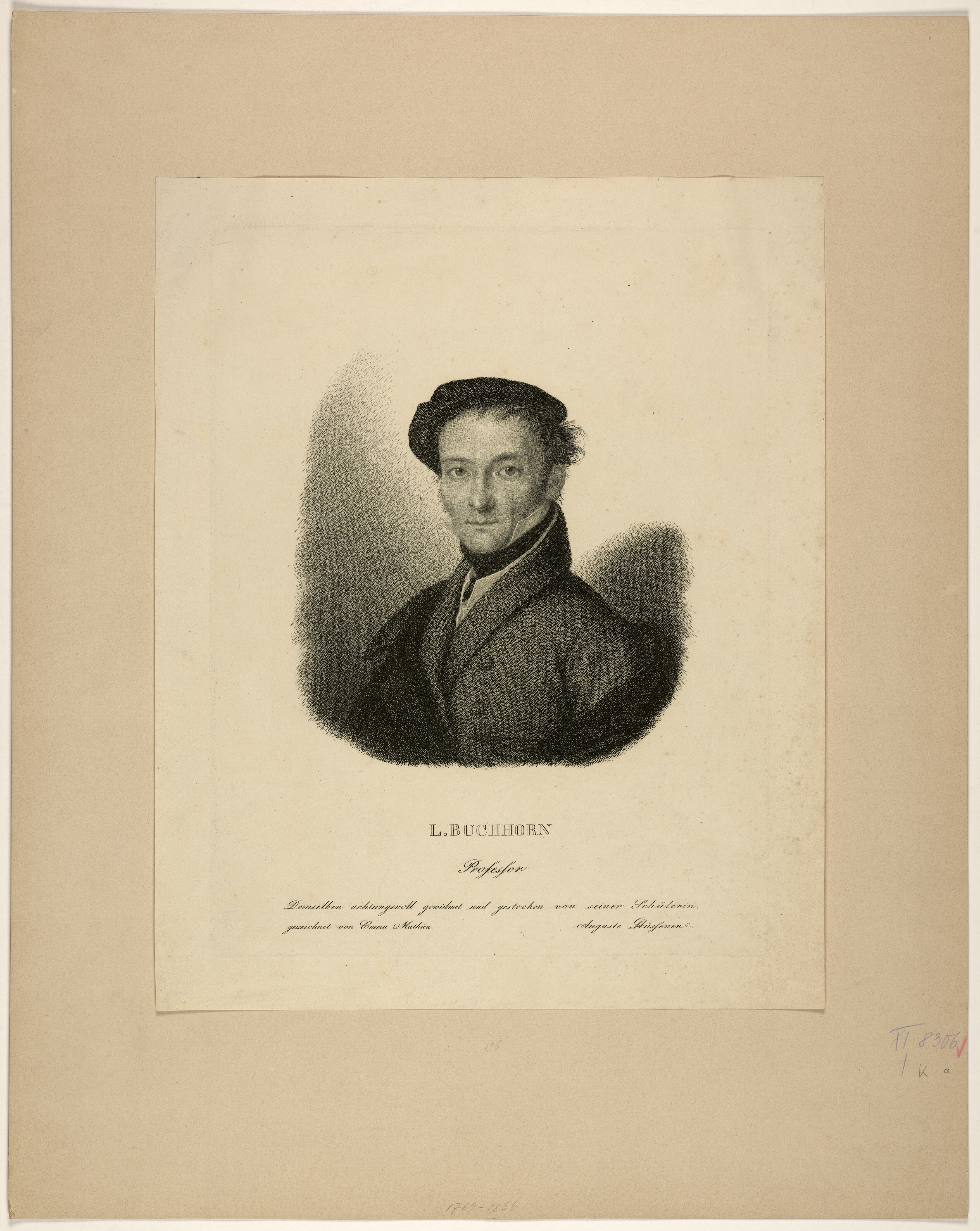 Hüssener, Auguste, und Emma Mathieu: Porträt Ludwig Buchhorn (Stiftung Stadtmuseum Berlin Public Domain Mark)