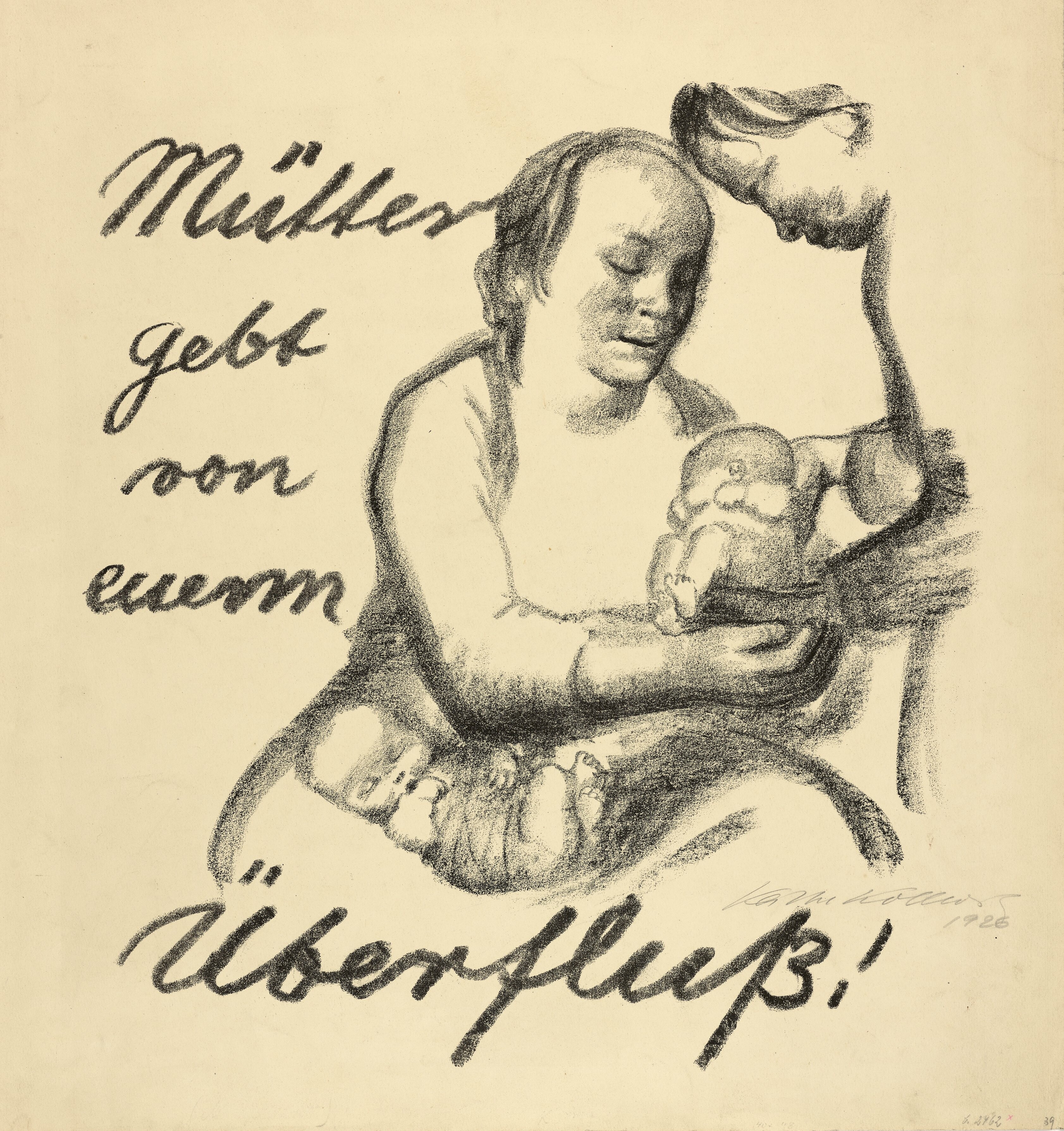 Kollwitz, Käthe: Mütter, gebt von euerm Überfluß! (Stiftung Stadtmuseum Berlin Public Domain Mark)