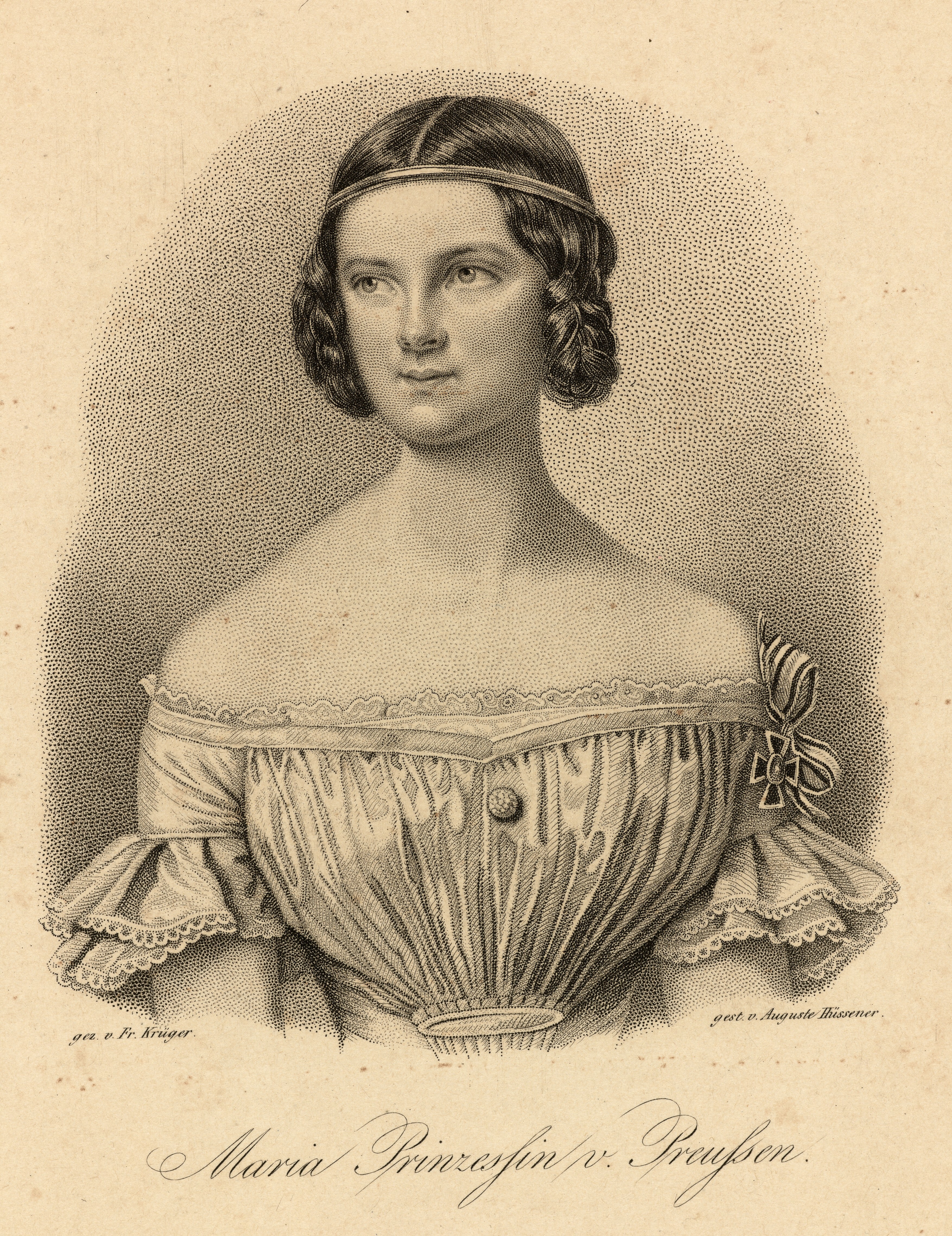 Hüssener, Auguste: Porträt Marie, Prinzessin von Preußen, verehel. Königin von Bayern (Stiftung Stadtmuseum Berlin Public Domain Mark)